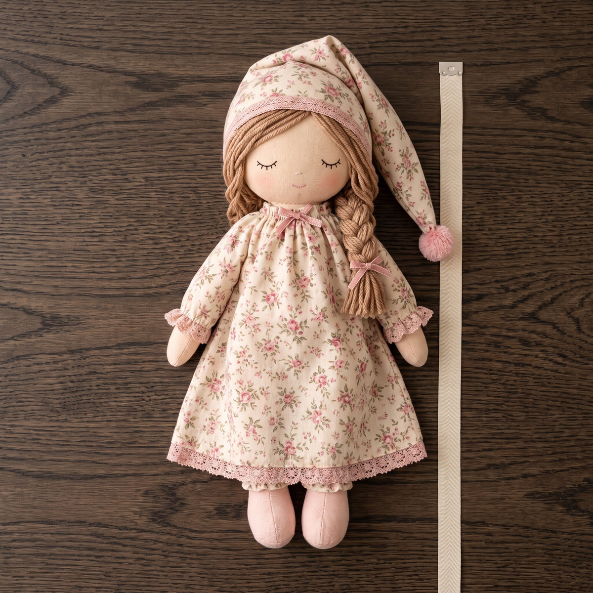 Sleepy Rag Doll Sewing Pattern PDF, Cloth Doll with Nightgown & Hat
