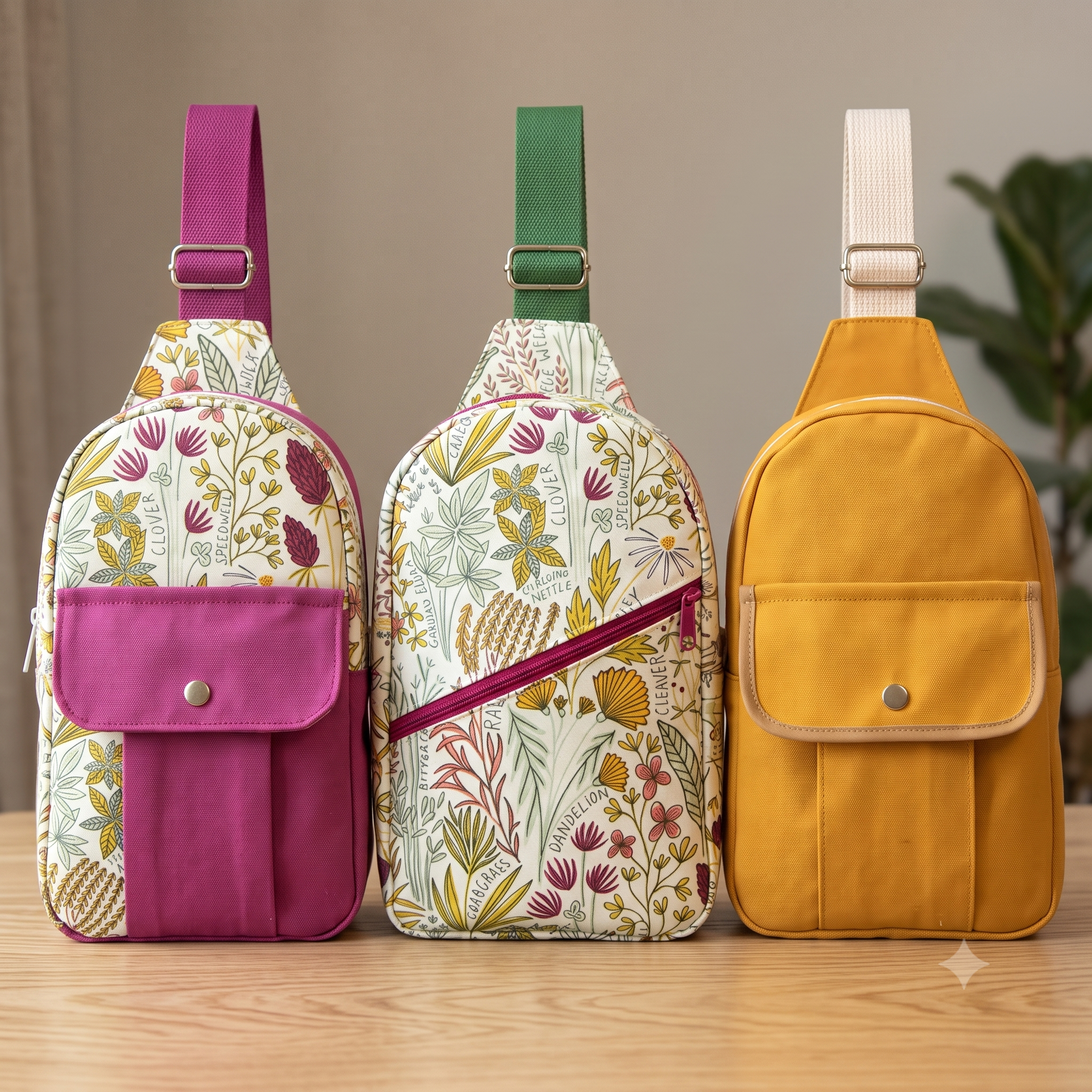 Sling Bag PDF Sewing Pattern, Crossbody Bag Pattern with 3 Pocket Options, Intermediate Bag Making Pattern, Instant Download