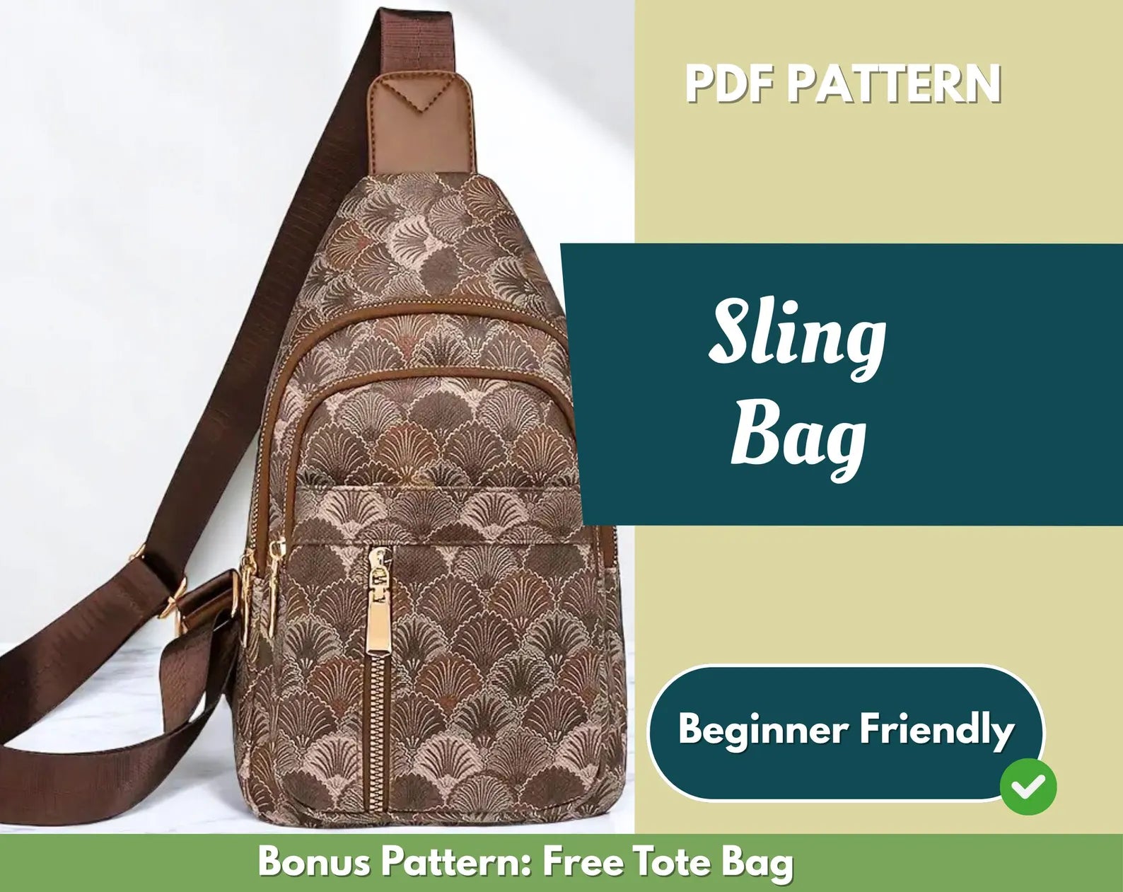 Sling Bag Sewing Pattern | Sling Bag Pattern | Beginner Pattern | Bag Pattern | Sewing Pattern | PDF Sewing Pattern | Easy Sling Bag Pattern