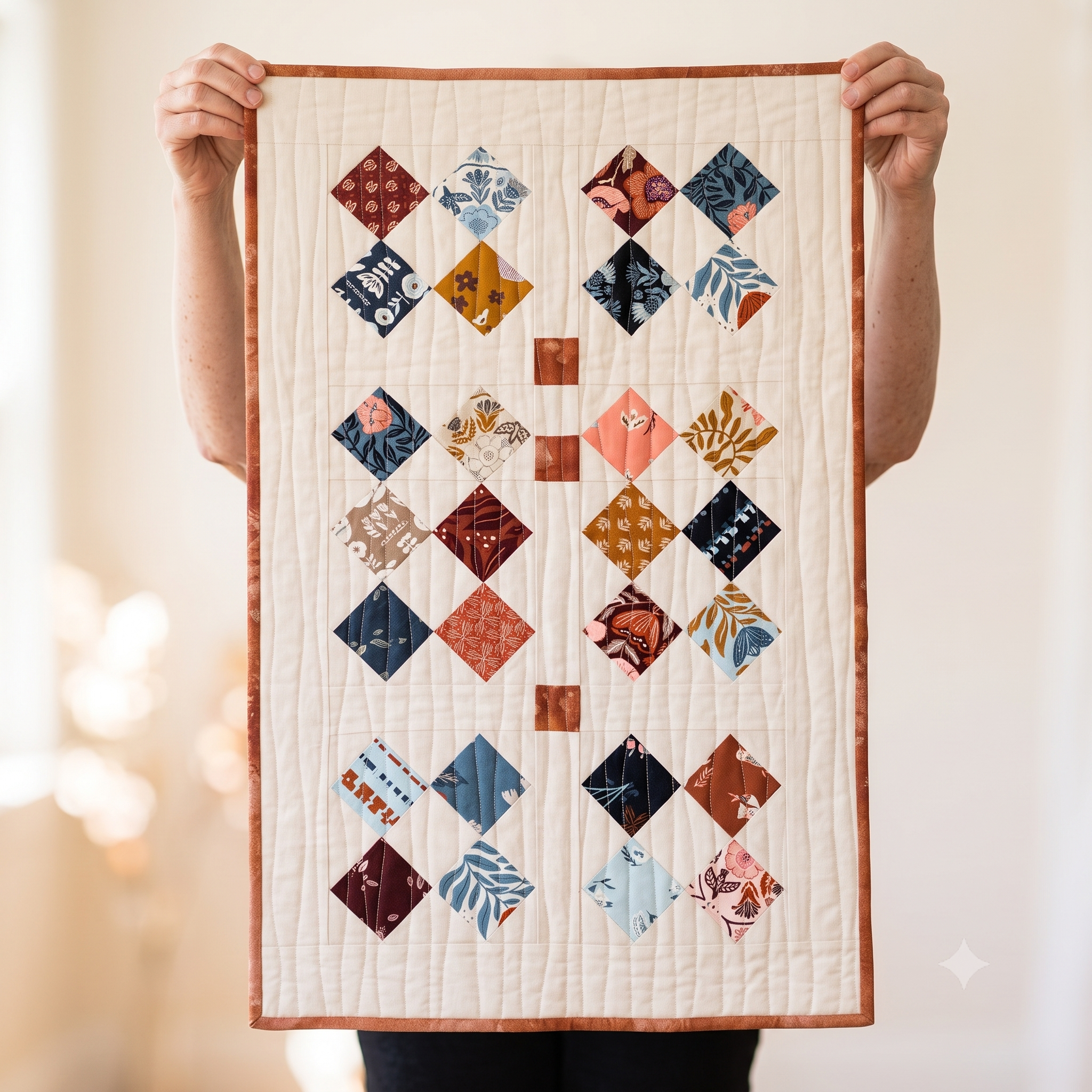 Table Runner Quilt Pattern PDF | Mini Charm Square Runner 17x31 | Easy Beginner Quilting Project | Instant Download