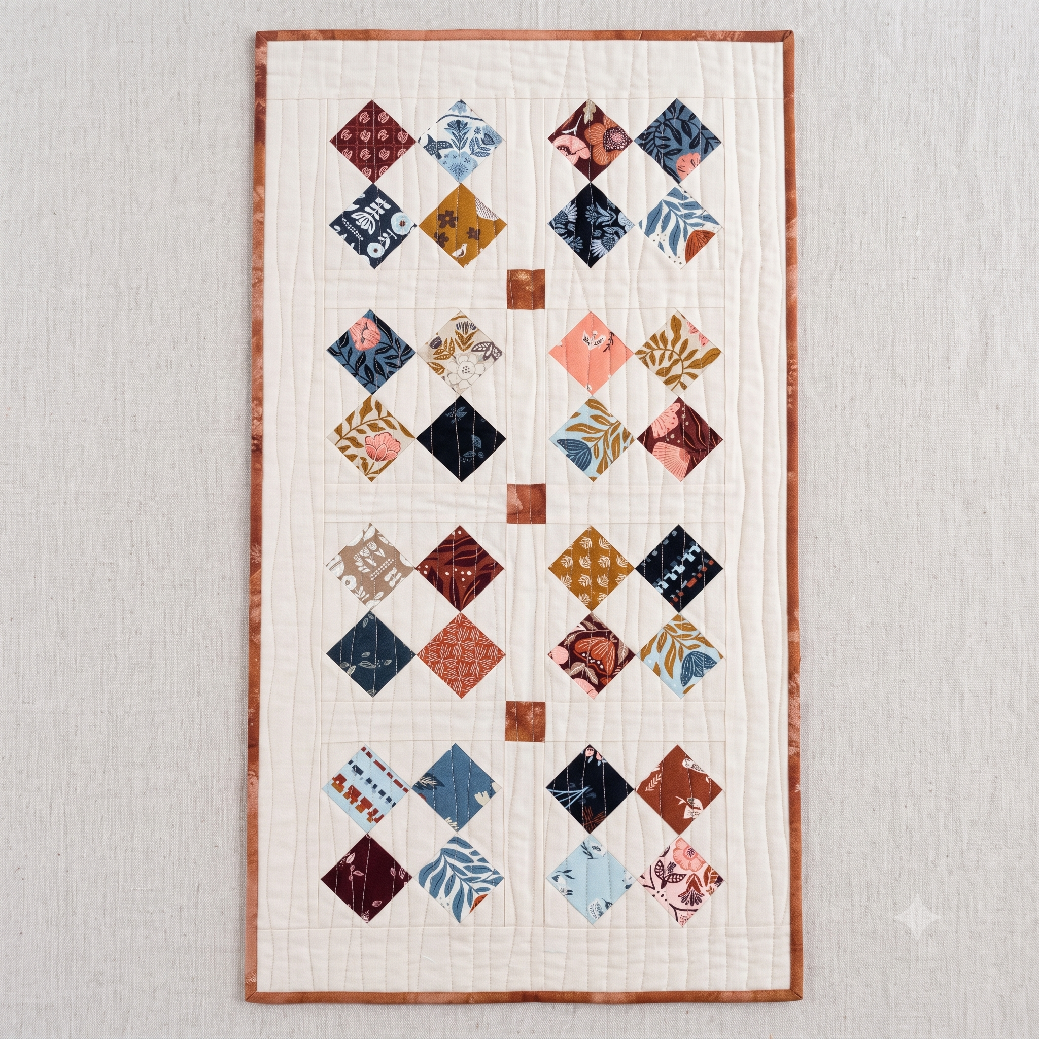 Table Runner Quilt Pattern PDF | Mini Charm Square Runner 17x31 | Easy Beginner Quilting Project | Instant Download