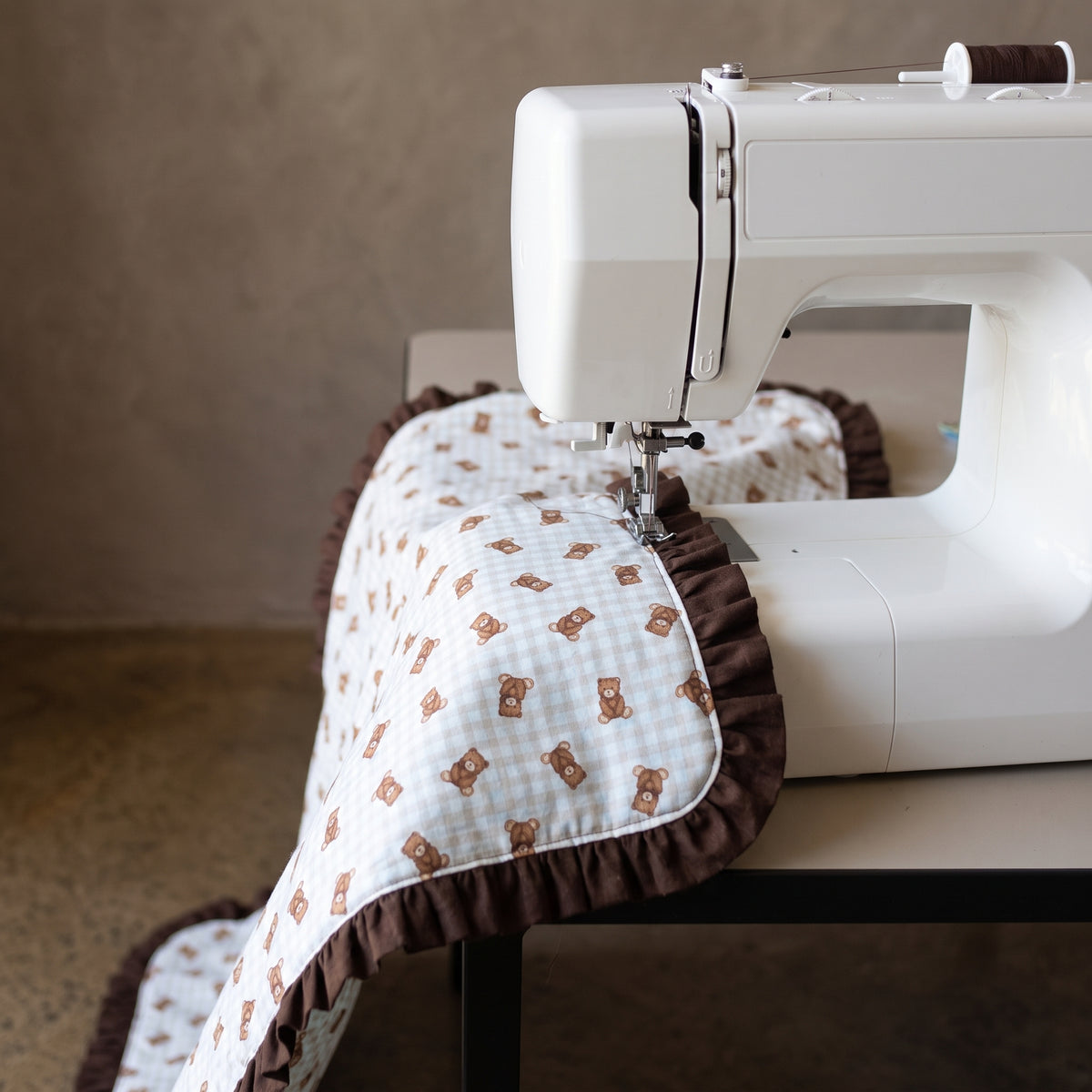 Teddy Bear Baby Quilt Pattern PDF – 3 Sizes, Ruffle Edge, Beginner Quilt, Nursery Blanket to Picnic Size