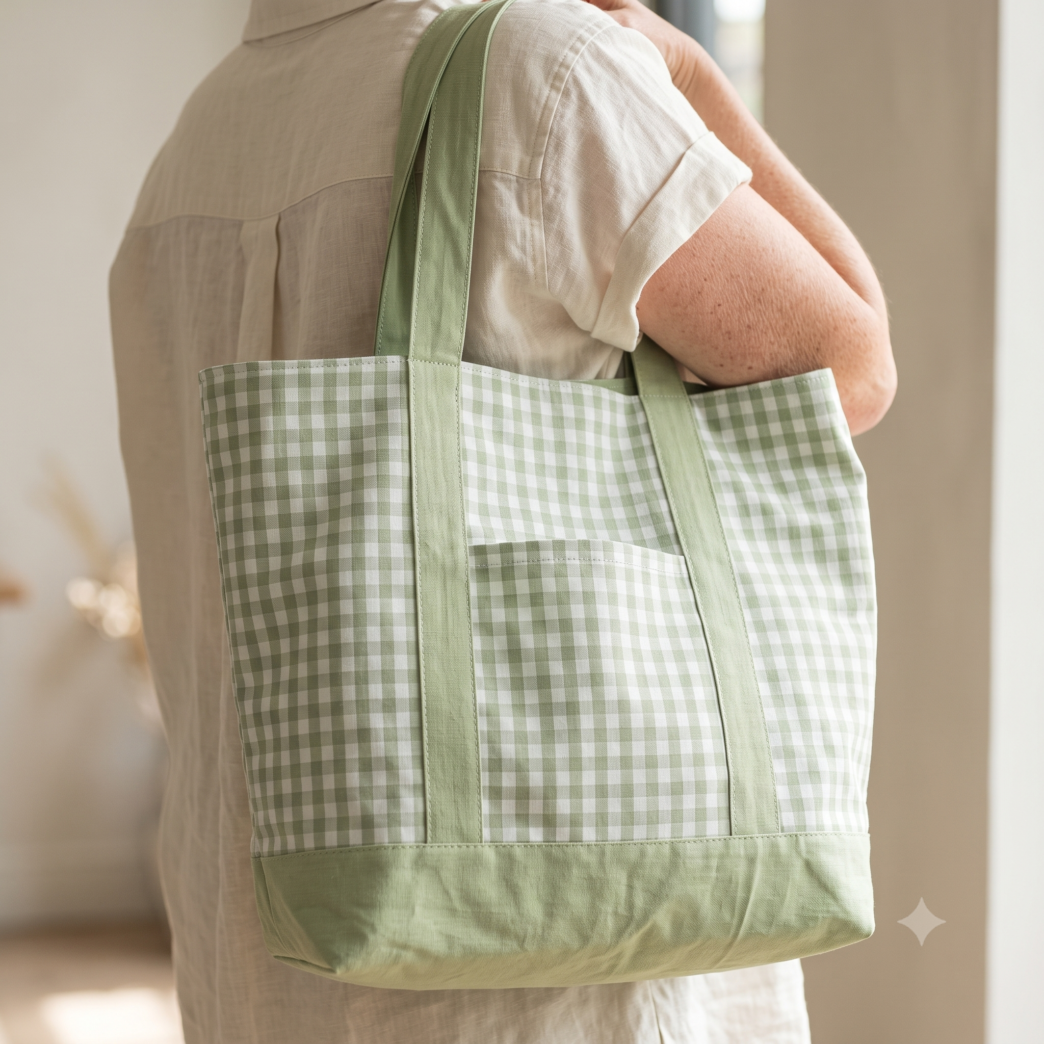 Tote Bag PDF Sewing Pattern | Beginner Friendly Lined Tote with Pocket | Everyday Market Bag | Instant Download A4 A0 US Letter