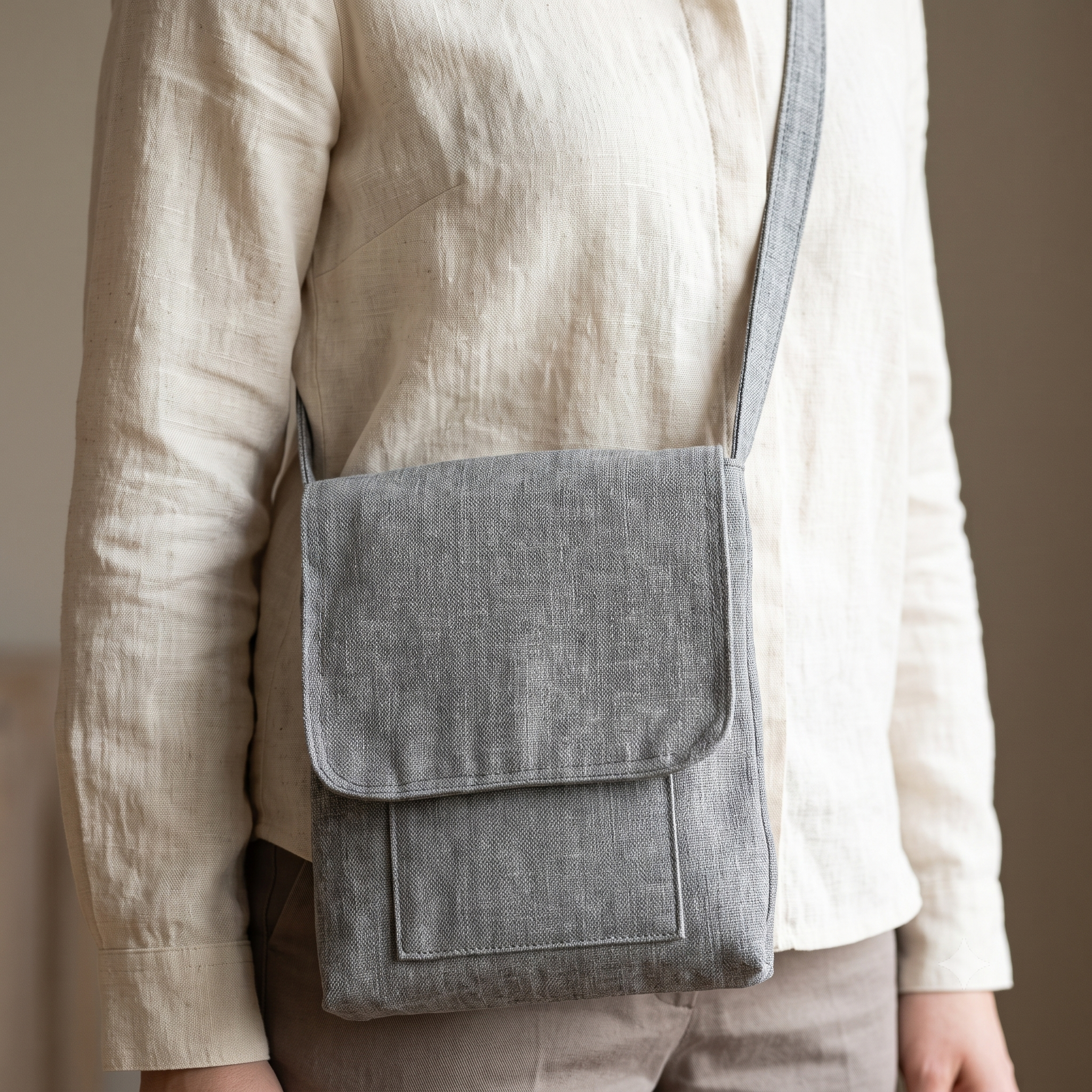 Crossbody Flap Bag PDF Pattern — Fits a Notebook and a Phone