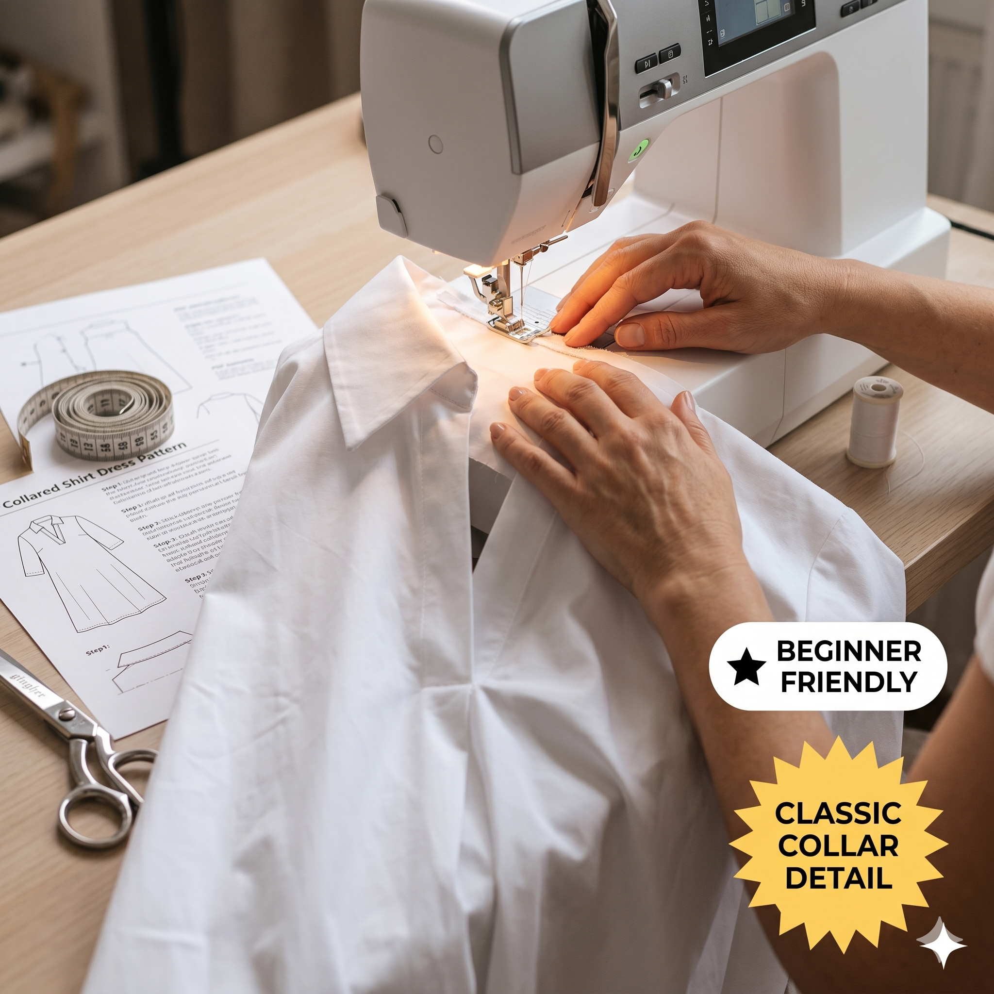 ✨ Urban Shirt Dress – Instant Download PDF Sewing Pattern