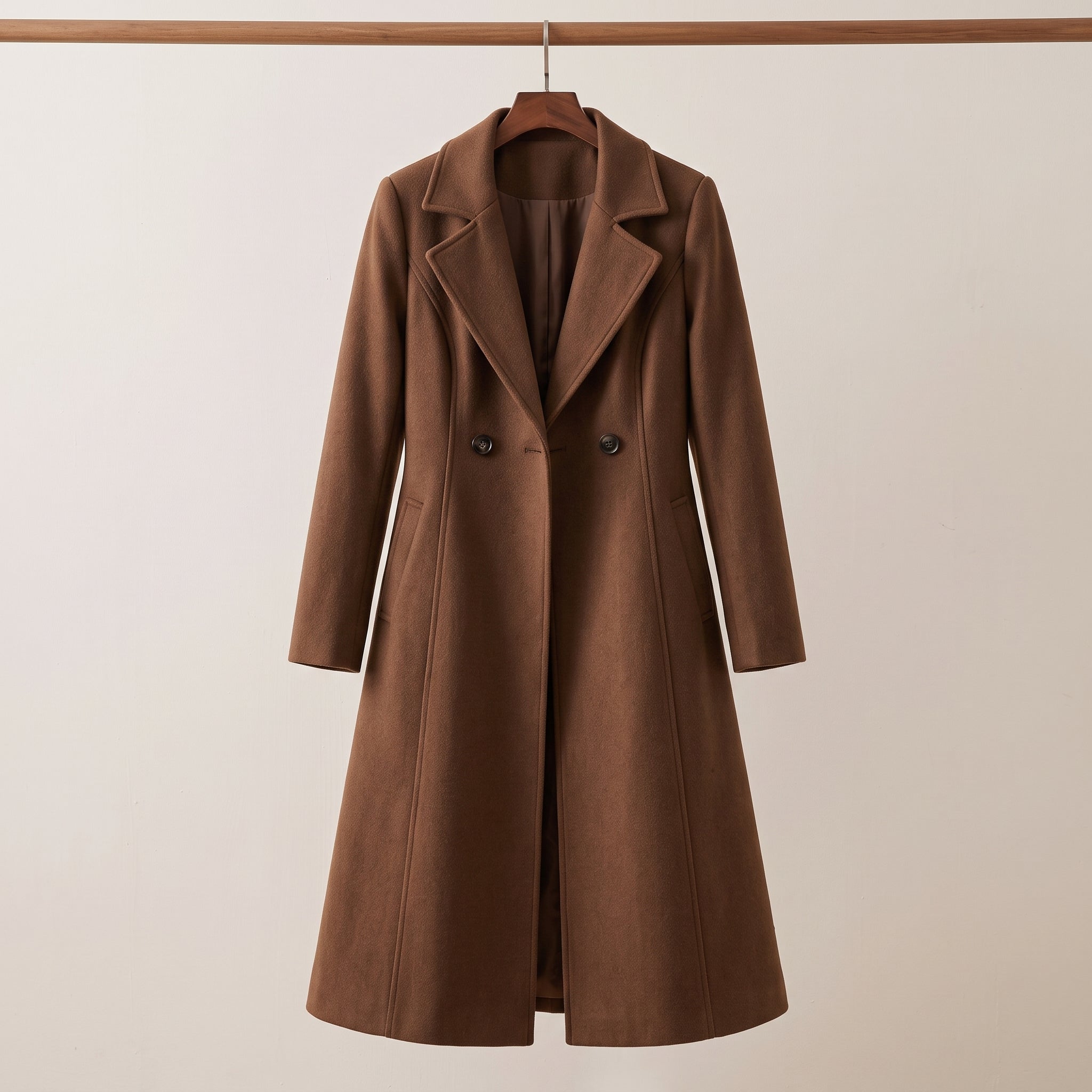Womens Coat Sewing Pattern | Long Tailored Wool Coat, Notched Collar & Princess Seams | Sizes XS-XXXXL | A4, US Letter & A0 PDF