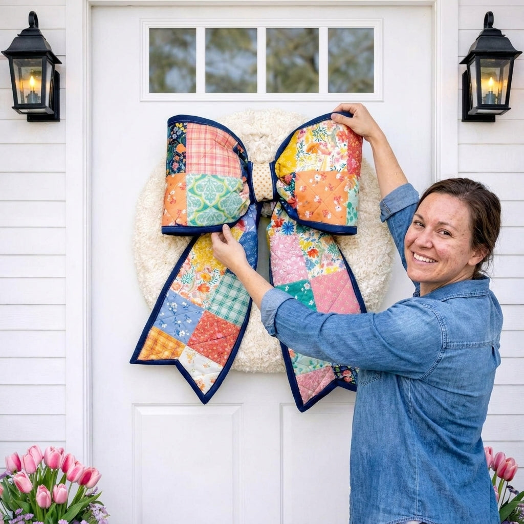 🎀 Patchwork Quilted Bow Sewing Pattern