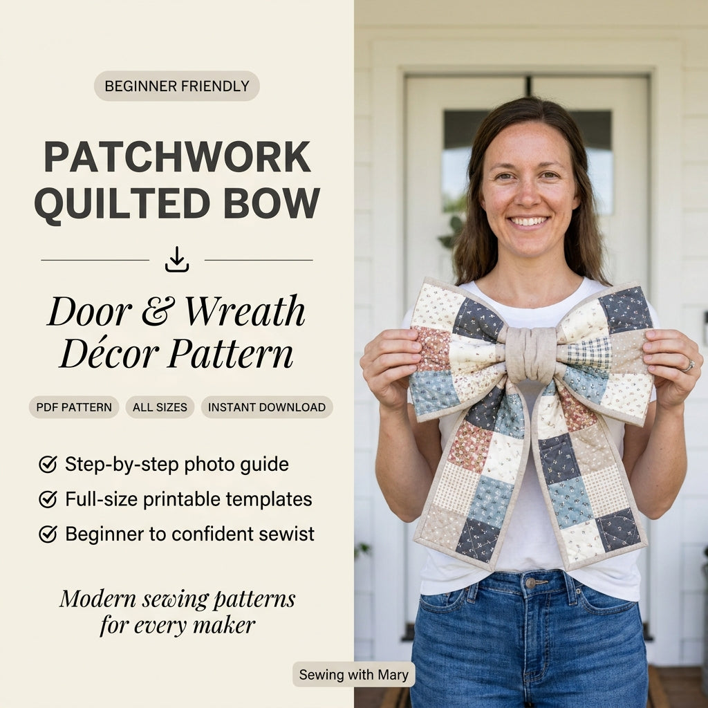 🎀 Patchwork Quilted Bow Sewing Pattern