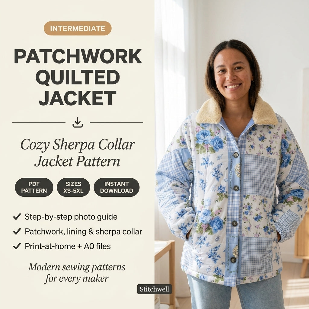 🧥 Patchwork Quilted Jacket Sewing Pattern