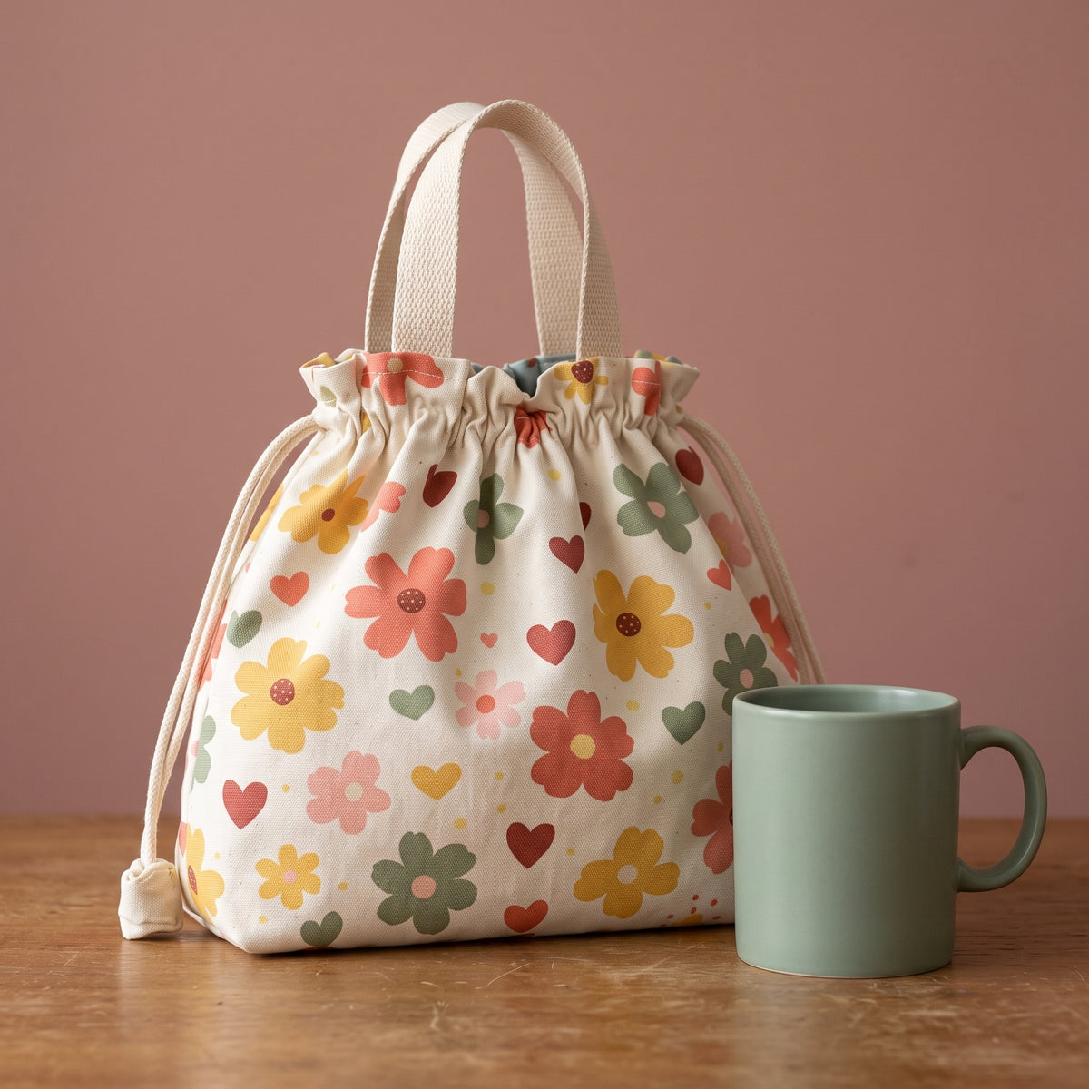 Drawstring Bag PDF Sewing Pattern | Lunch Bag & Knitting Project Bag, 2 Sizes | A0, A4, US Letter