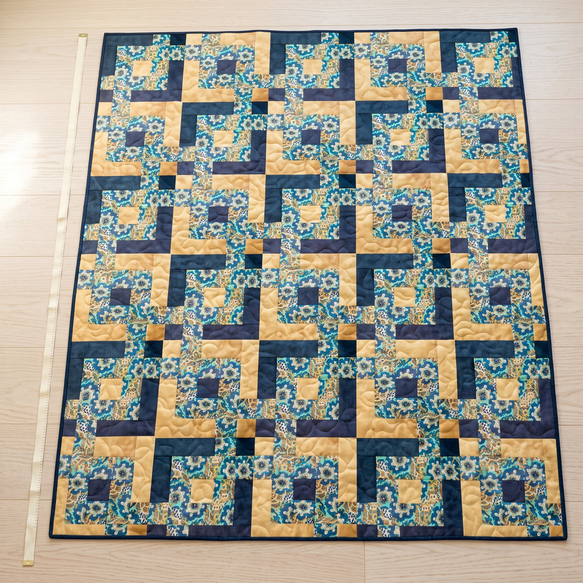 Linked Squares Quilt Pattern PDF, Easy Throw Quilt for Beginners
