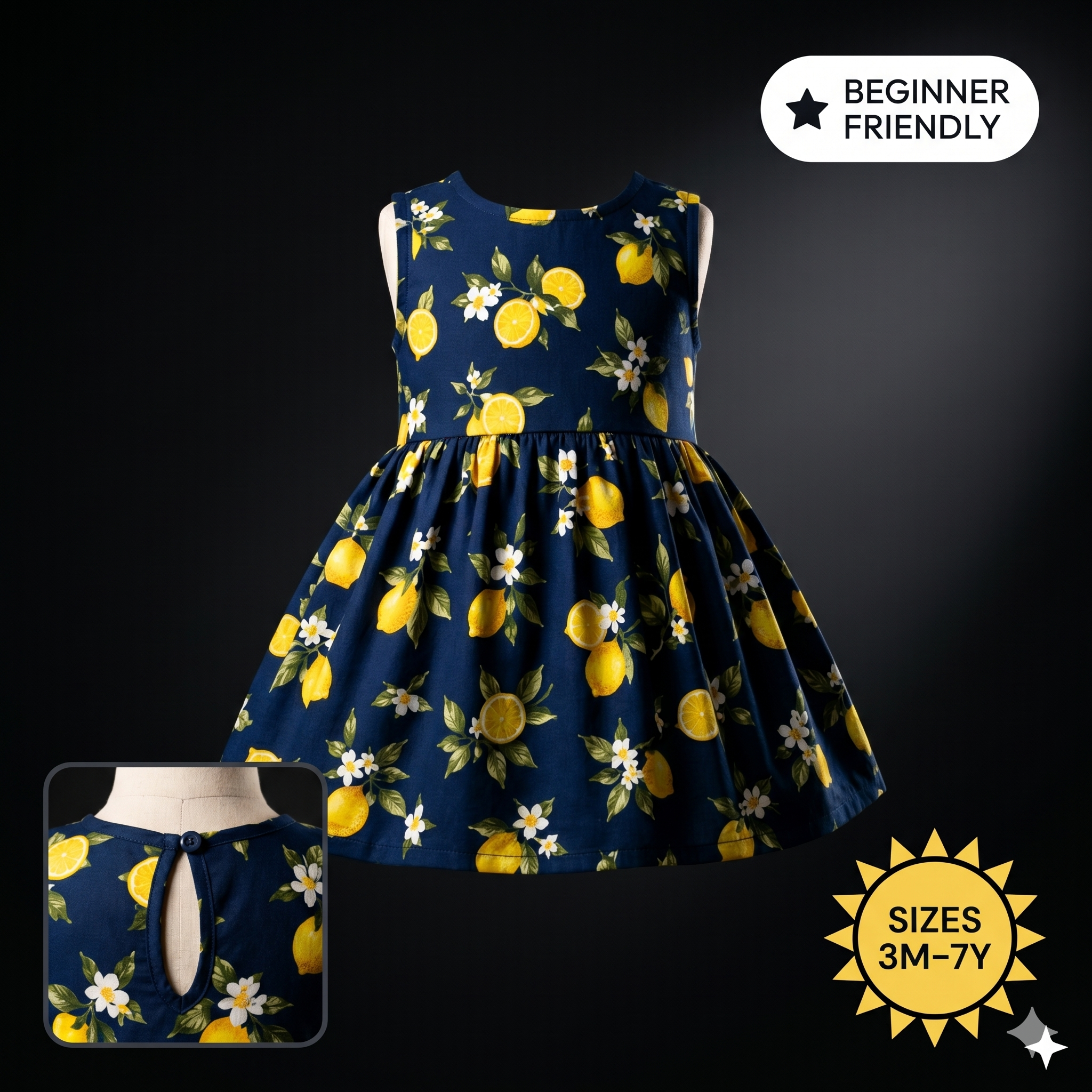 Baby Frock Sewing Pattern PDF, Kids Sewing Pattern, Girls Sleeveless Dress Tutorial, Toddlers Sewing, A0 A4 Patterns, Instant Download