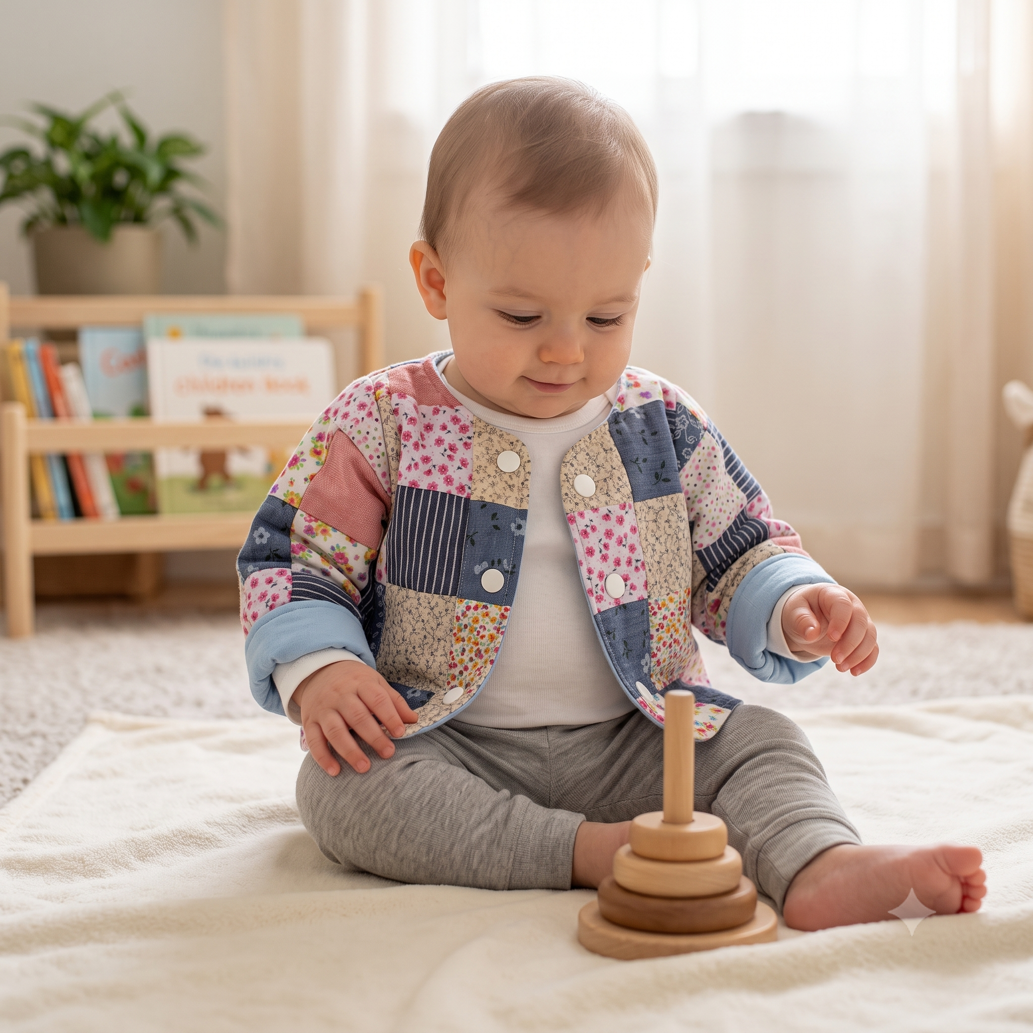 Reversible Baby Jacket PDF Sewing Pattern, Patchwork Baby Jacket Pattern, Newborn to 5 Years, 10 Sizes Instant Download