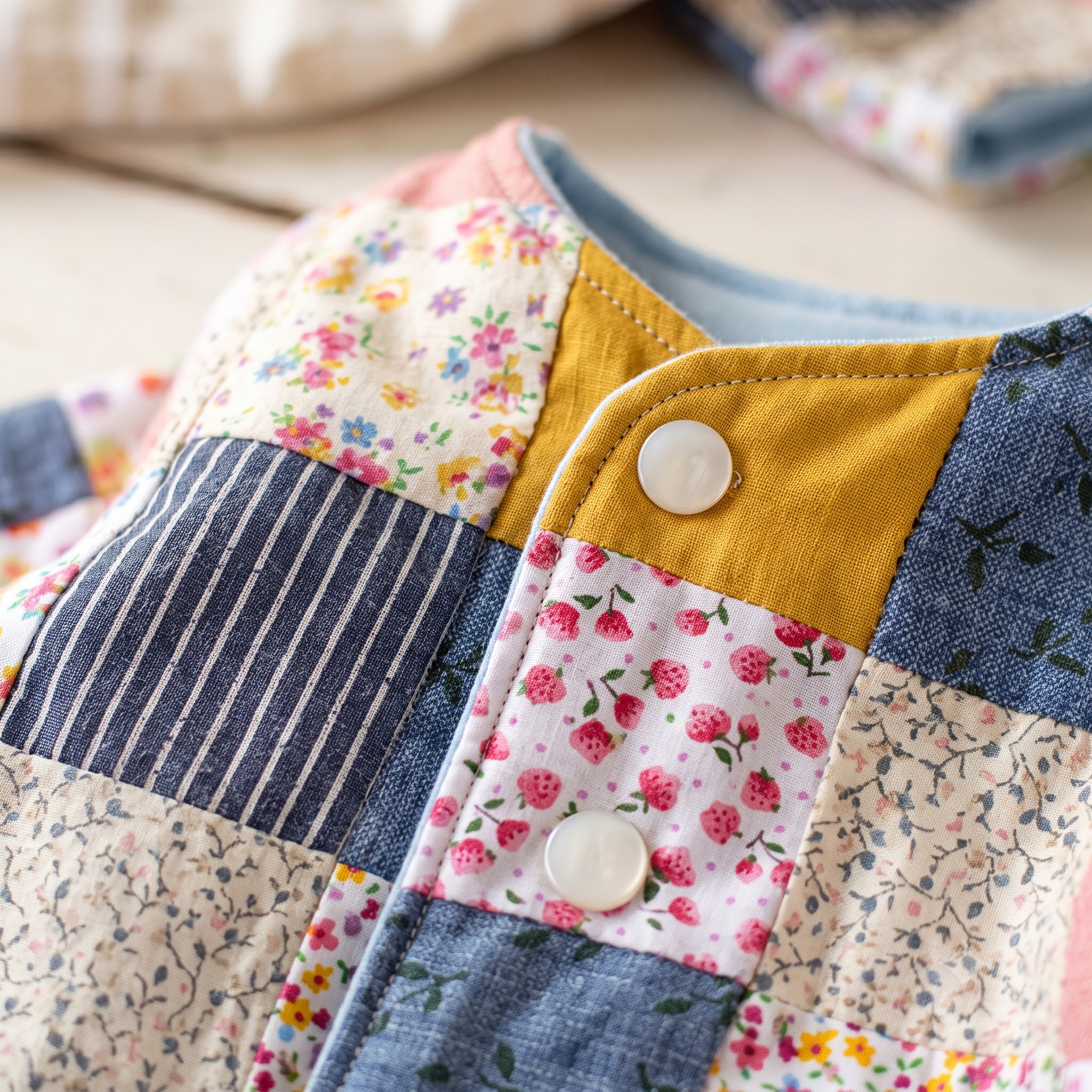 Reversible Baby Jacket PDF Sewing Pattern, Patchwork Baby Jacket Pattern, Newborn to 5 Years, 10 Sizes Instant Download