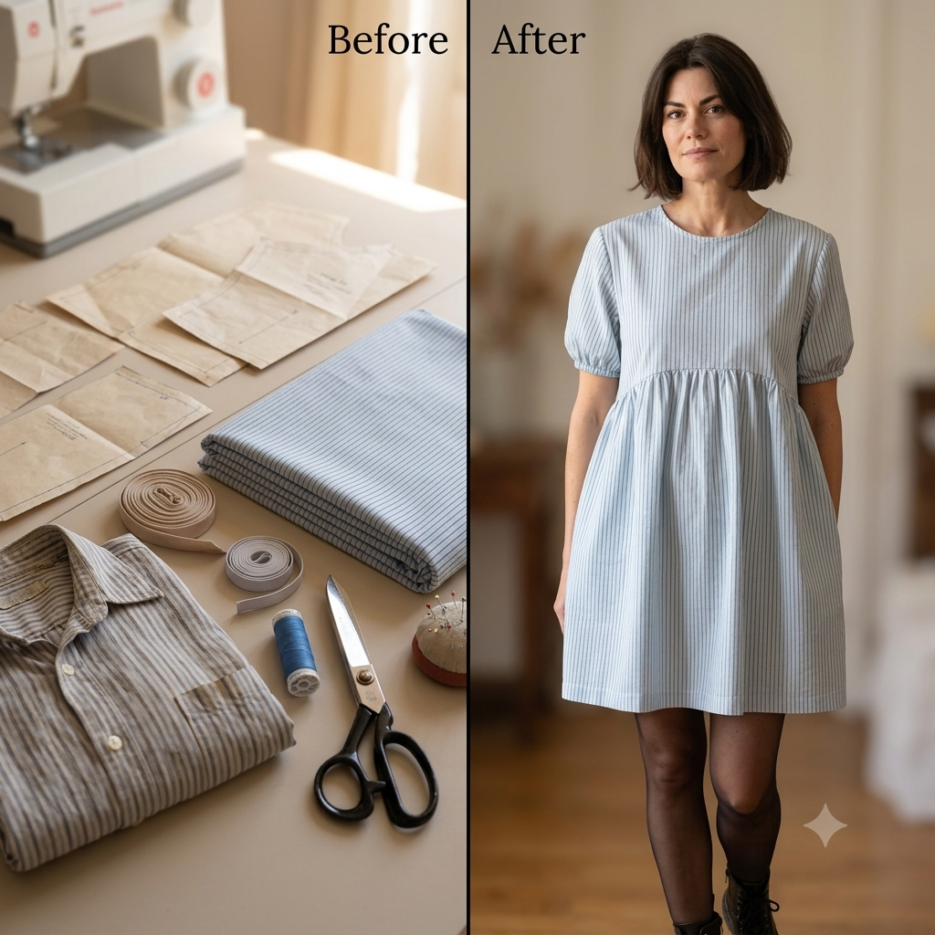 Babydoll Dress Sewing Pattern PDF | Easy Pull-On Dress & Blouse, Puff Sleeves, Under-Bust Gathers | Sizes XS-XXL | Beginner | Instant Download