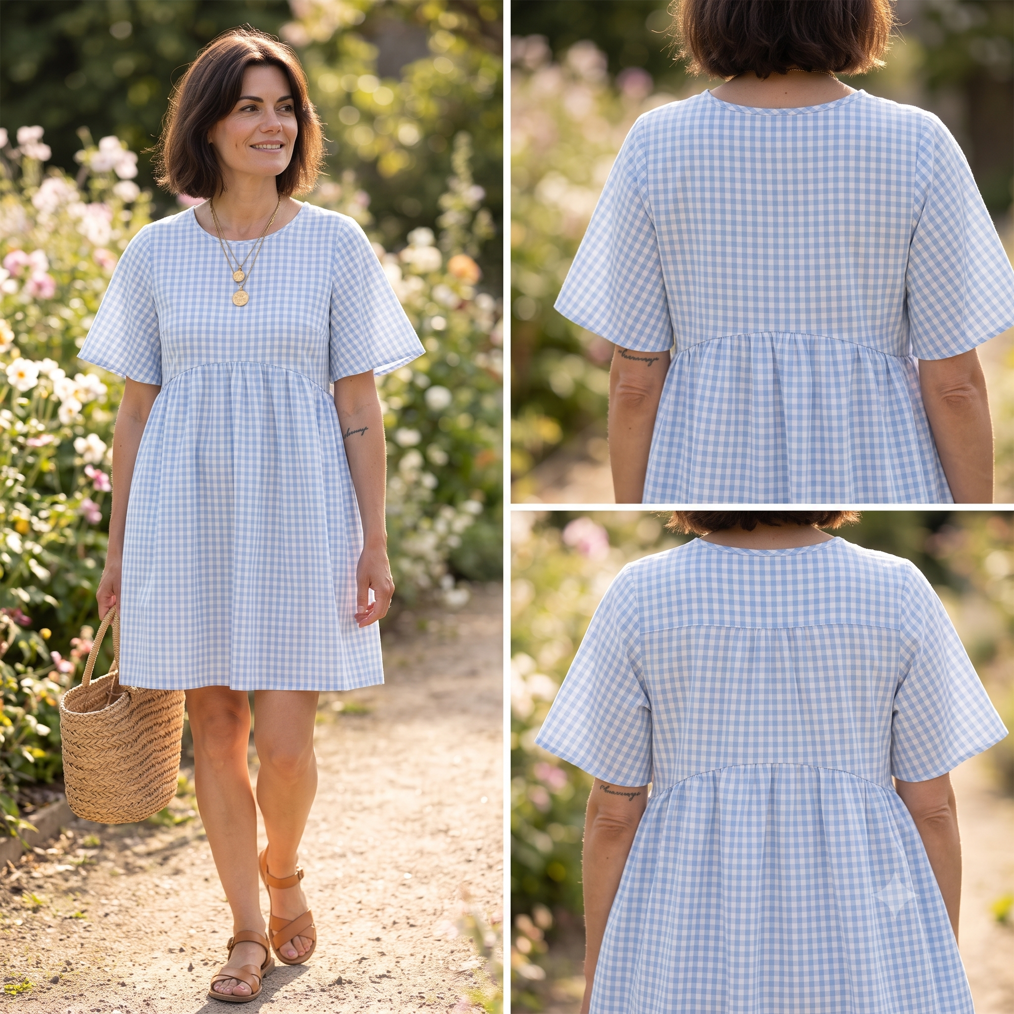 Babydoll Dress Sewing Pattern PDF | Easy Pull-On Dress & Blouse, Puff Sleeves, Under-Bust Gathers | Sizes XS-XXL | Beginner | Instant Download