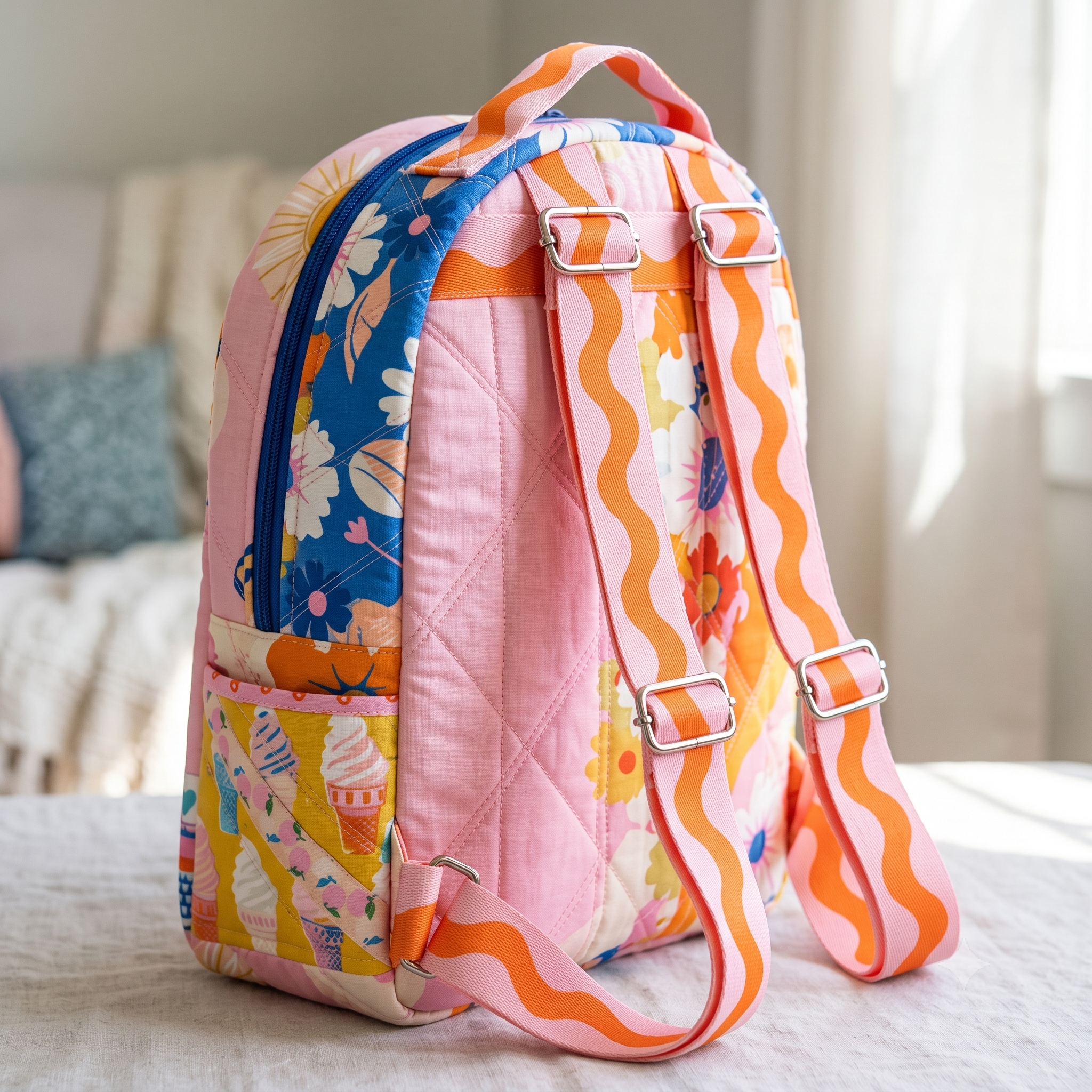Backpack PDF Sewing Pattern, Quilted Laptop Backpack Pattern, School Bag Sewing Pattern, Travel Backpack Instant Download