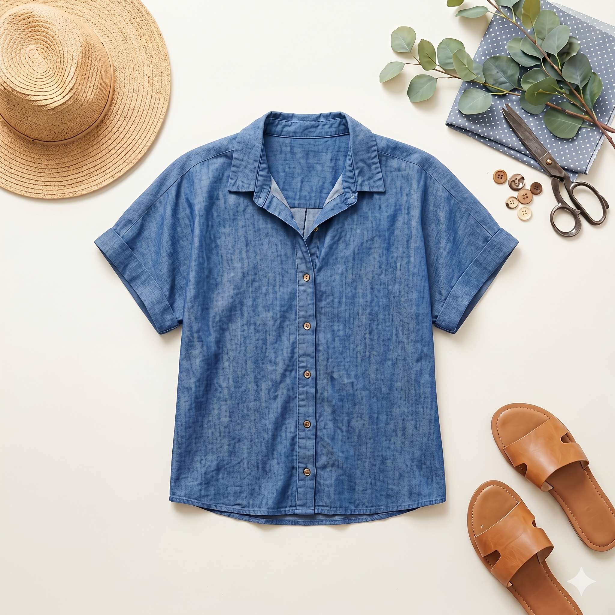 Batwing Blouse Sewing Pattern PDF | Button Up Shirt Pattern | Relaxed Fit Summer Blouse | Easy Beginner Pattern | Women Sewing Pattern