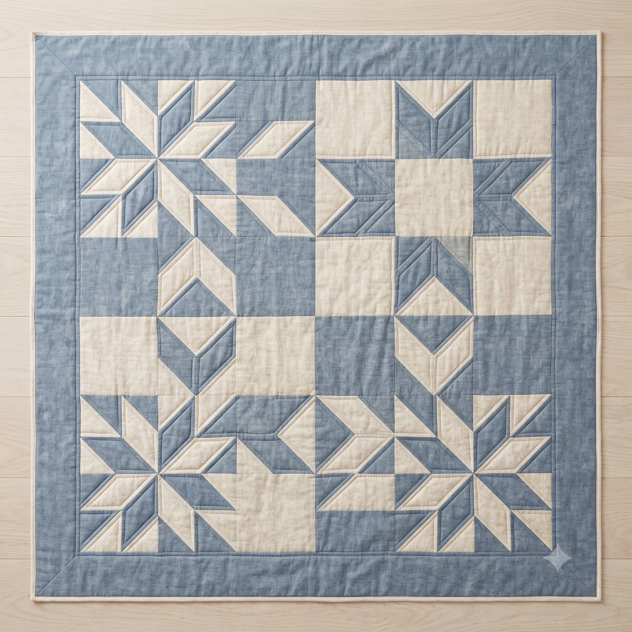 Blush Blossom Quilt Pattern PDF, Pink Cream Patchwork Quilt, Romantic HST Quilt Pattern, Digital Download