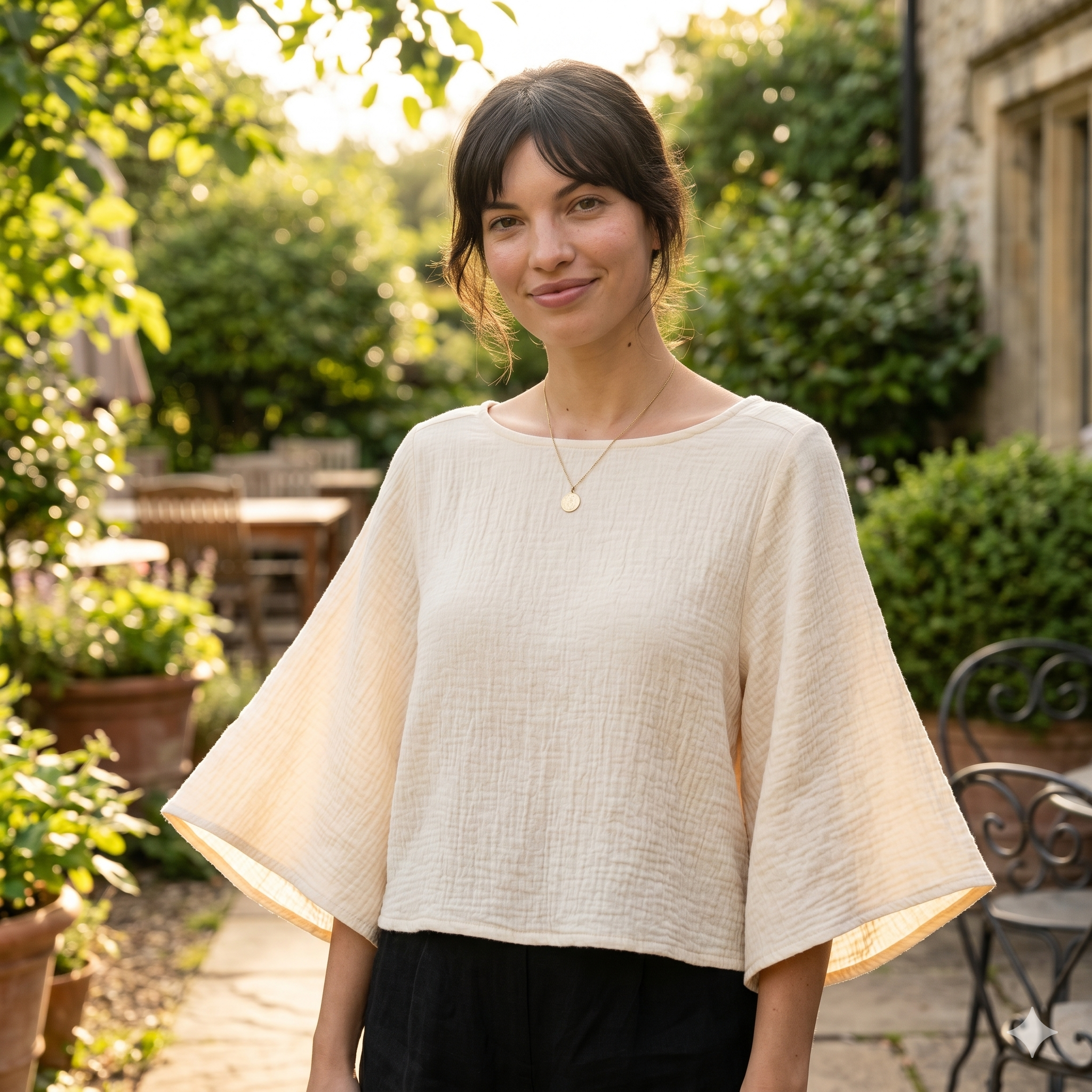 Oversized Boat Neck Blouse — Sewing Pattern (PDF) | Bell Sleeve Summer Top