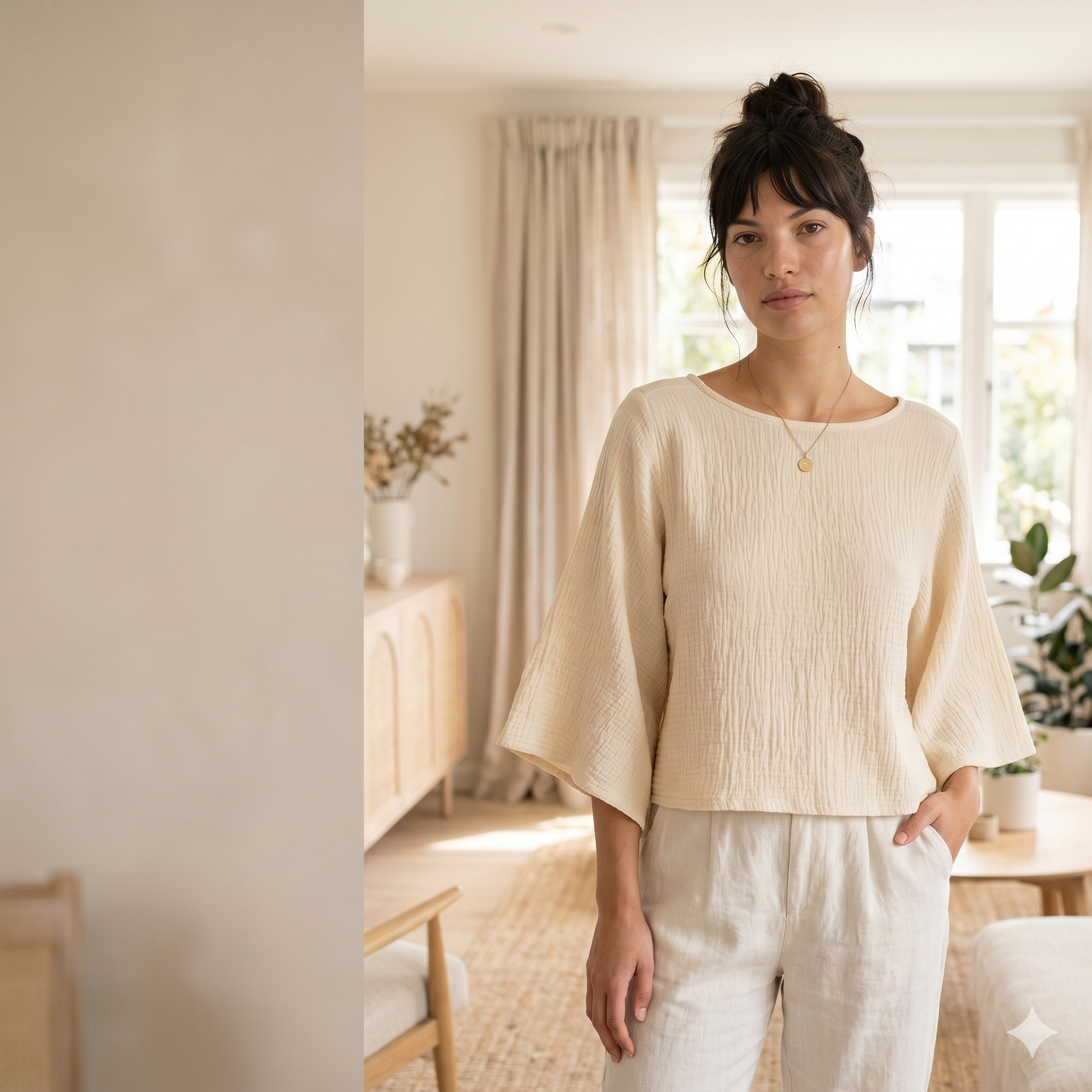 Oversized Boat Neck Blouse — Sewing Pattern (PDF) | Bell Sleeve Summer Top