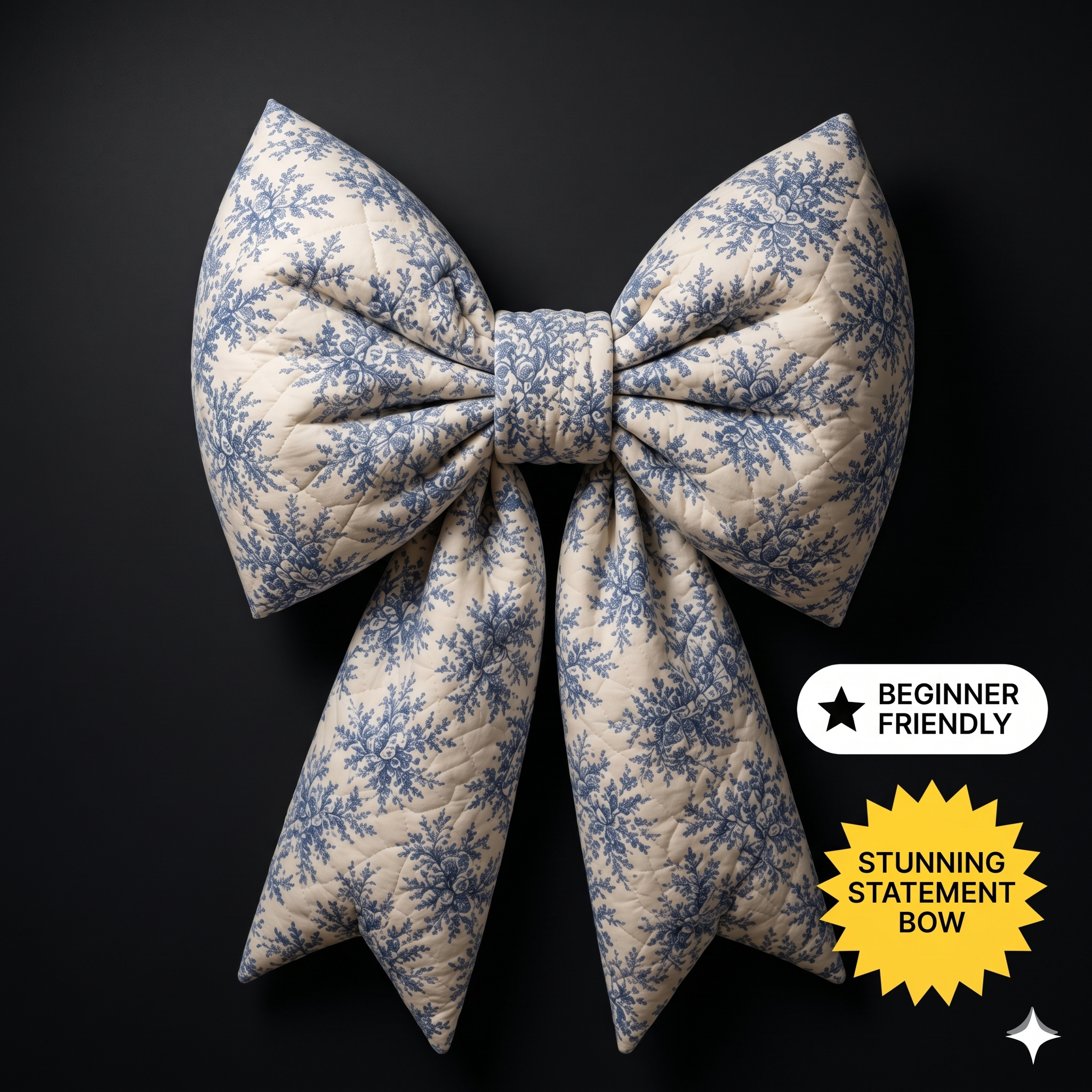 Giant Quilted Bow Sewing Pattern PDF | Oversized Door Bow Template | DIY Front Door Fabric Bow Decor