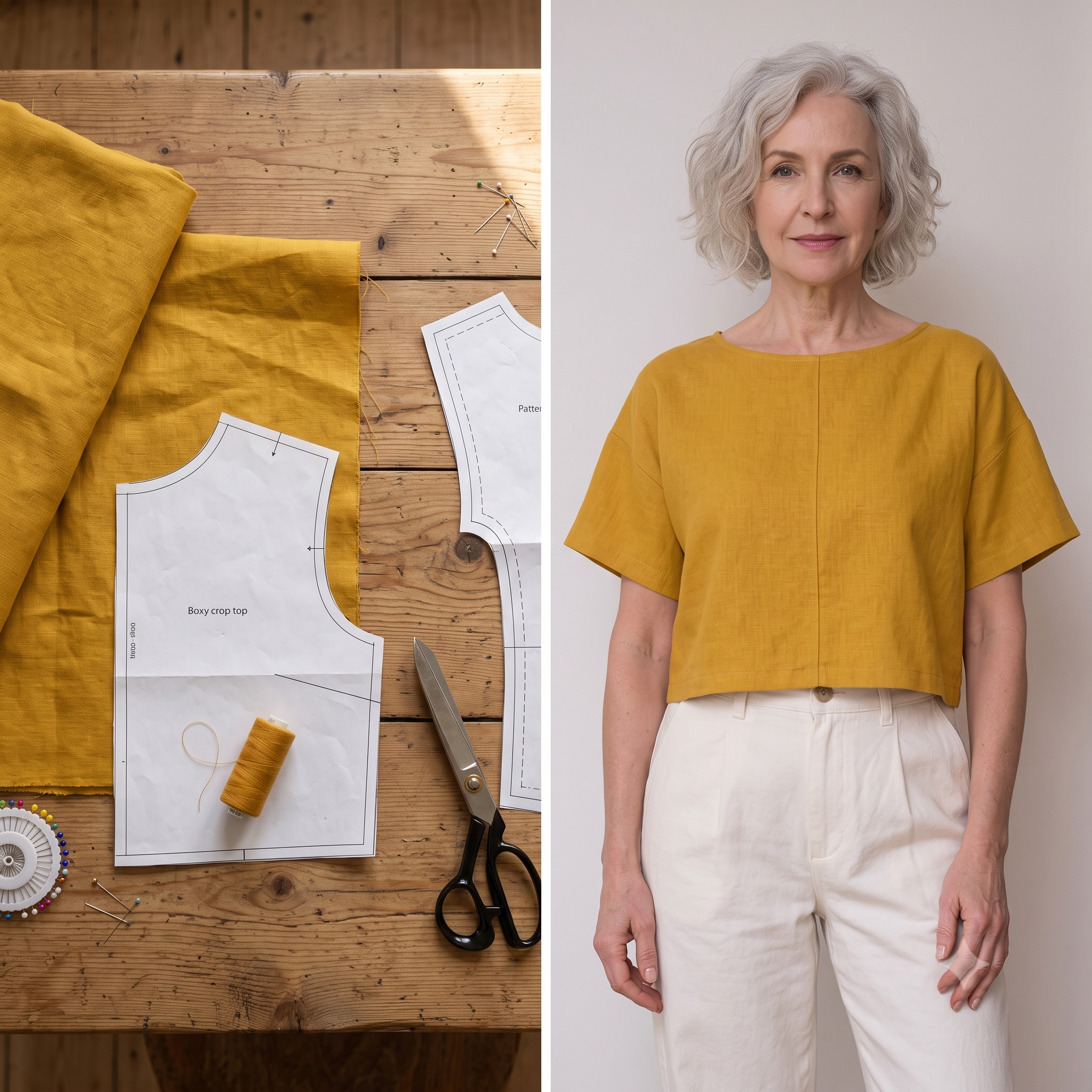 Boxy Crop Top Sewing Pattern PDF, Crop Top Pattern, Oversized Tee Pattern, Beginner Friendly Crop Top, Women's Top Pattern XXS–6XL, Instant Download