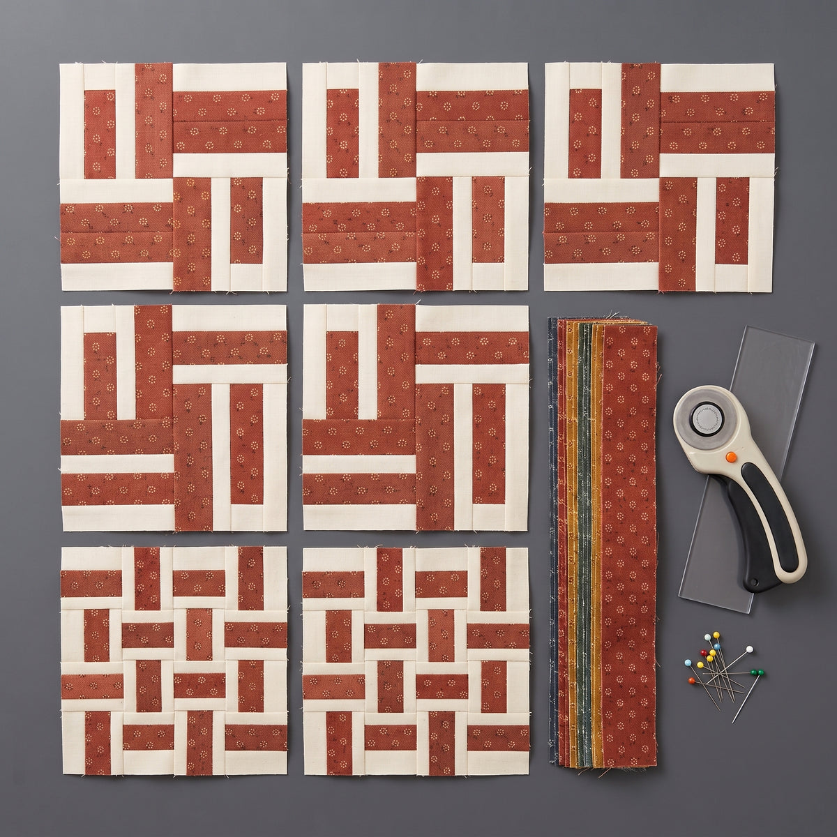 Brick Quilt Pattern PDF, Beginner Quilt, 66 x 78 in Throw Quilt