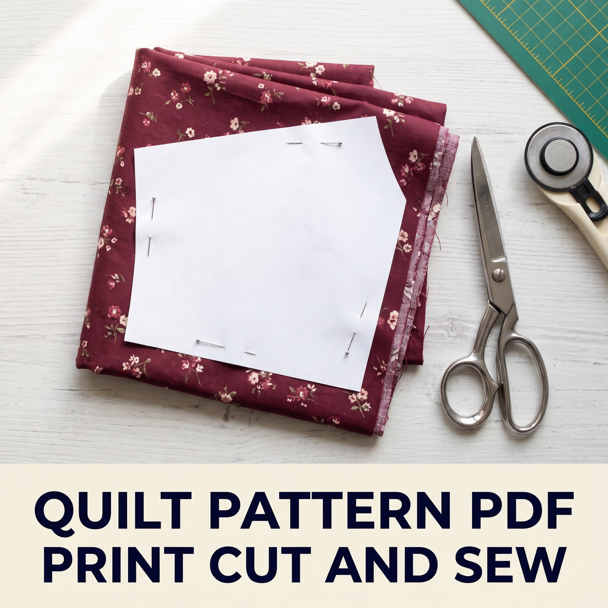 Burgundy and Sage Star Quilt Pattern PDF – 25 Eight-Point Stars with Sashing, Throw Size 50 x 60 in