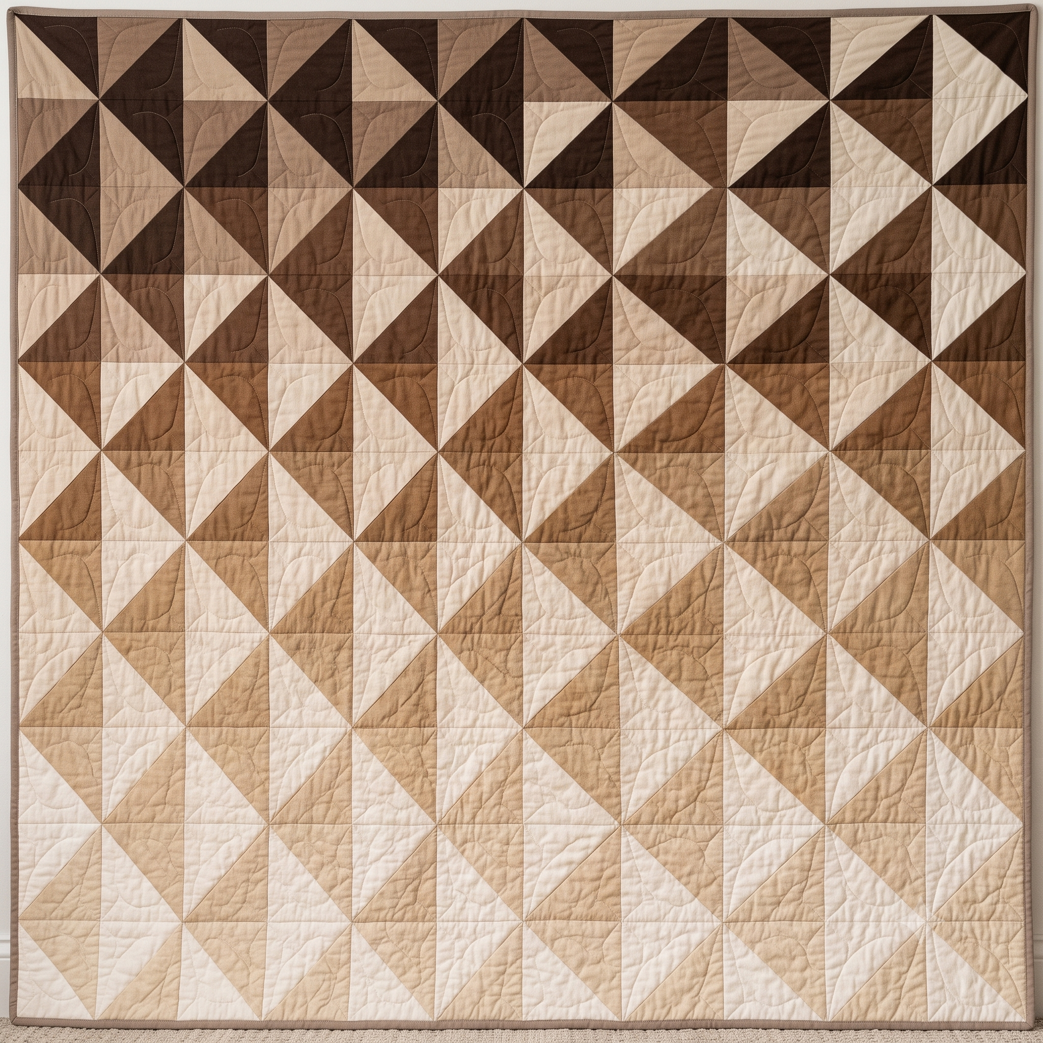 Checker Fade Quilt Pattern PDF | Beginner-Friendly HST Quilt | Modern Boho Ombré, Neutral Brown & Cream | Baby, Throw & Twin | Instant Download