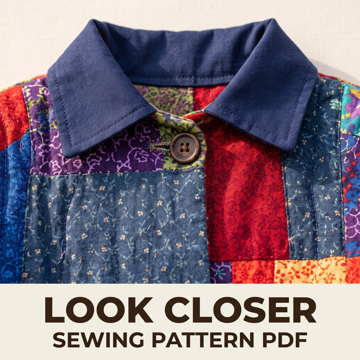 Child Patchwork Jacket Pattern, Colorful Scrap Coat for Girls and Boys, Lined, Instant Download PDF