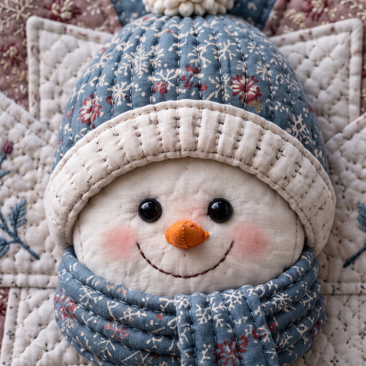 Snowman Door Hanger Sewing Pattern | Quilted Winter Star Wall Hanging, 18.5 inch | No Paper Piecing | 6 Colorways | PDF Download