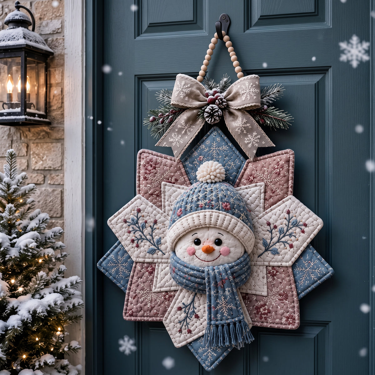 Snowman Door Hanger Sewing Pattern | Quilted Winter Star Wall Hanging, 18.5 inch | No Paper Piecing | 6 Colorways | PDF Download