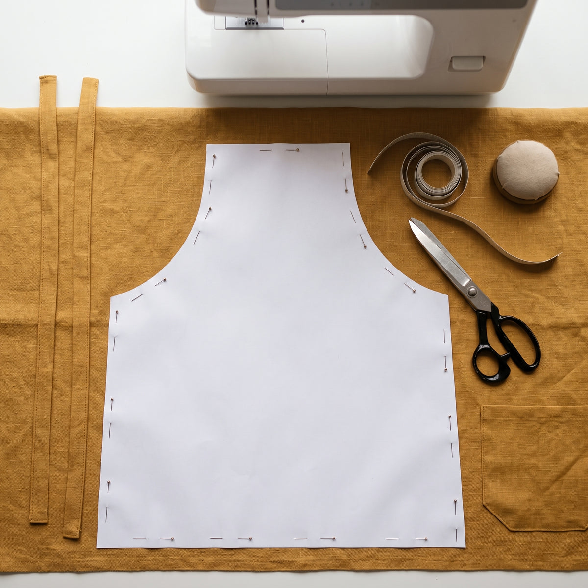 Cross Back Apron Sewing Pattern | Japanese Pinafore Apron, No Neck Strap | Deep Pockets | A0, A4 & US Letter | Instant PDF