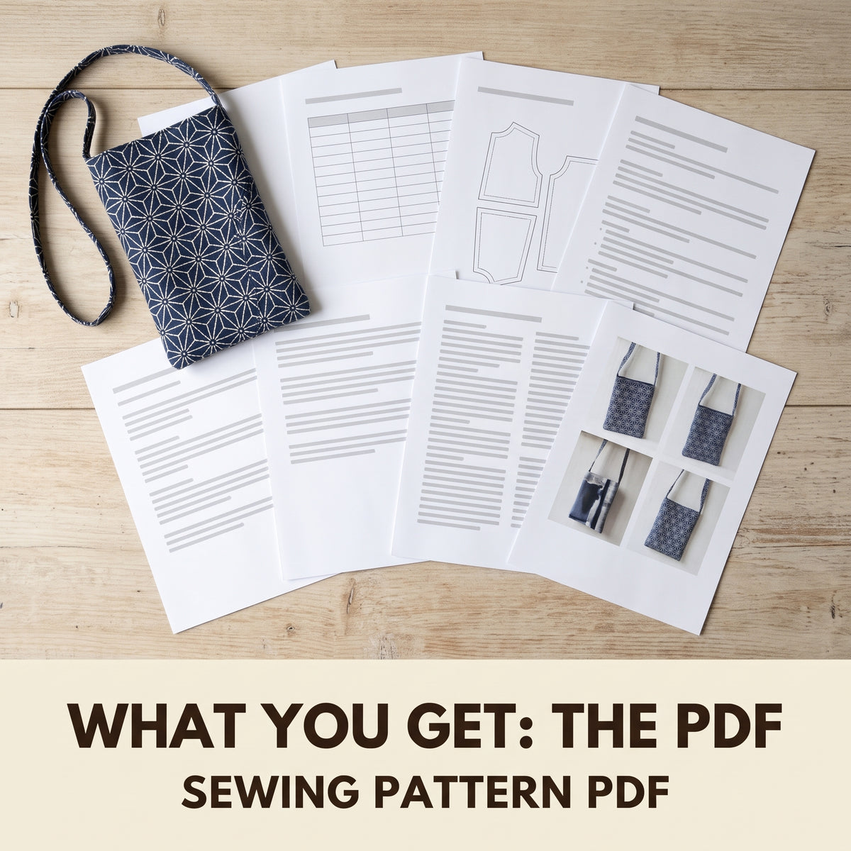 Crossbody Bag Sewing Pattern PDF, 4 Sizes Small to Extra Large, Square Bottom Fabric Bag with Magnetic Clasp