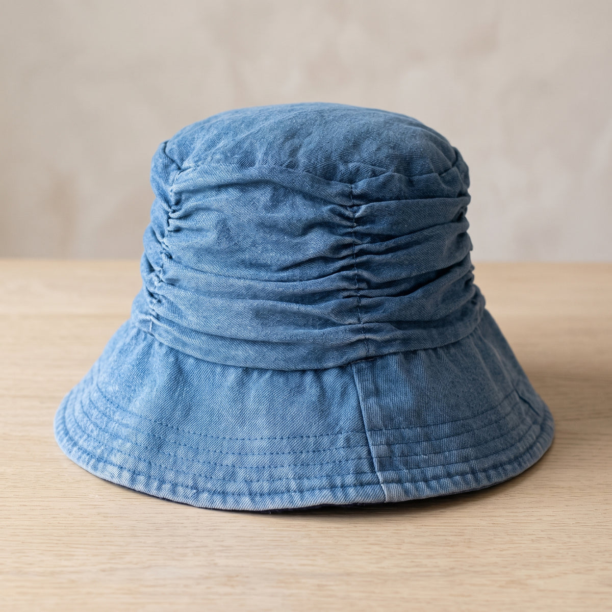 Denim Bucket Hat Pattern, Upcycled Jeans Sun Hat with Ruched Band and Lining, Beginner Sewing Project, PDF