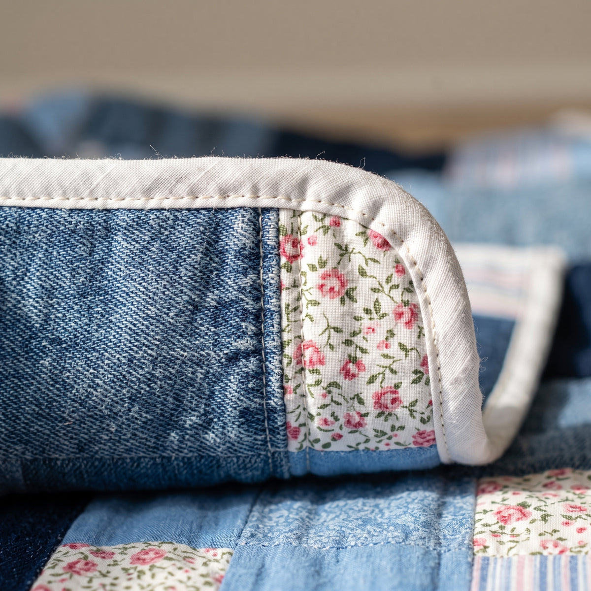 Denim Patchwork Jacket Pattern PDF - Boxy Quilted Jacket from Recycled Jeans - Bound Edges, Snaps, Patch Pockets - Sizes XS to 4XL