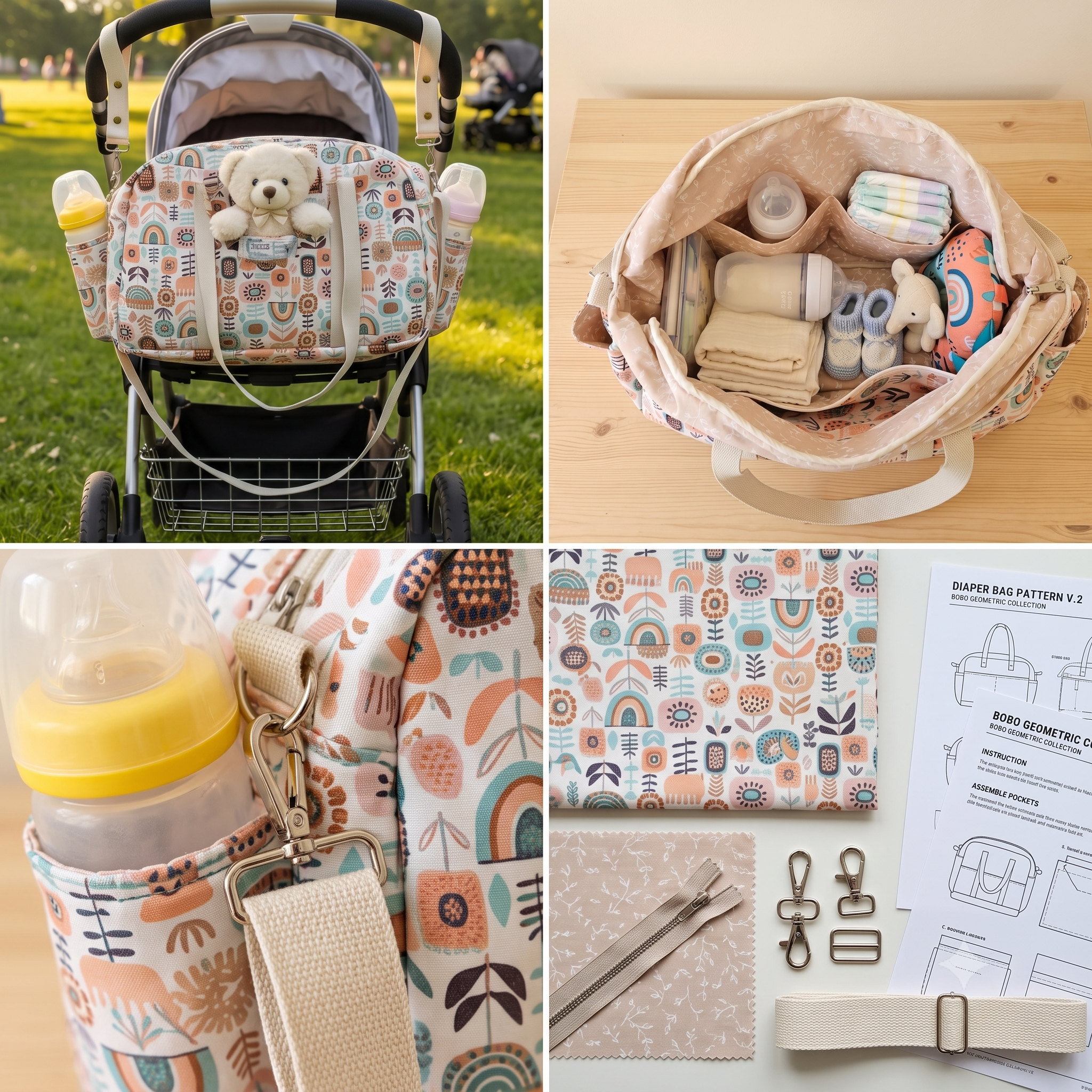 Diaper Bag — Sewing Pattern (PDF + Video) | Stroller Diaper Bag & Travel Tote