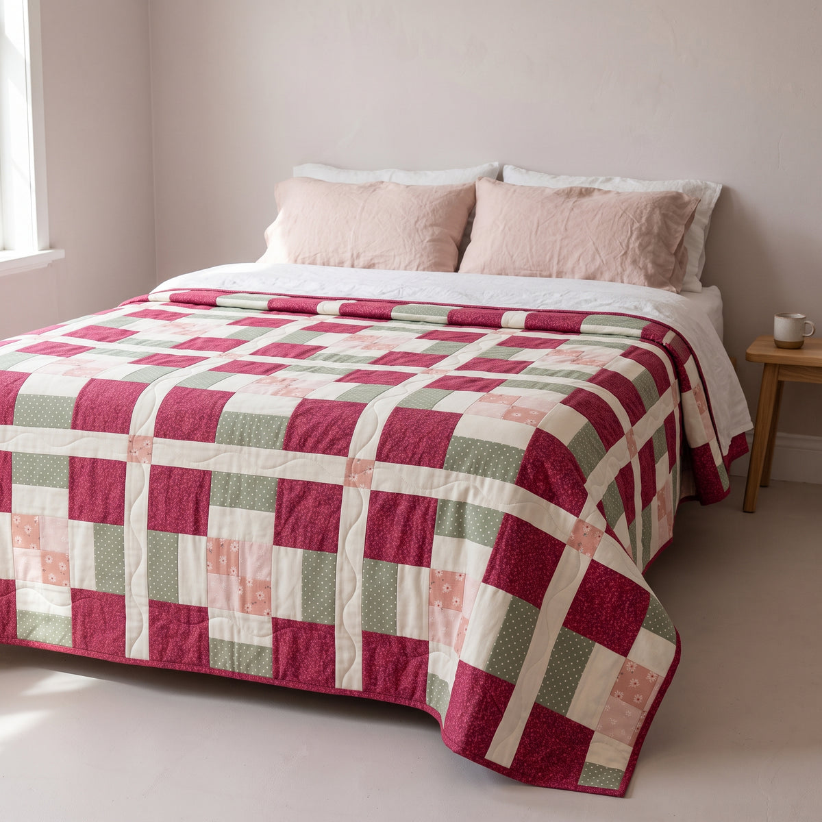 Disappearing Four Patch Quilt Pattern PDF, Easy Layer Cake Quilt, Sew Slice and Swap, Baby Throw Twin Queen King