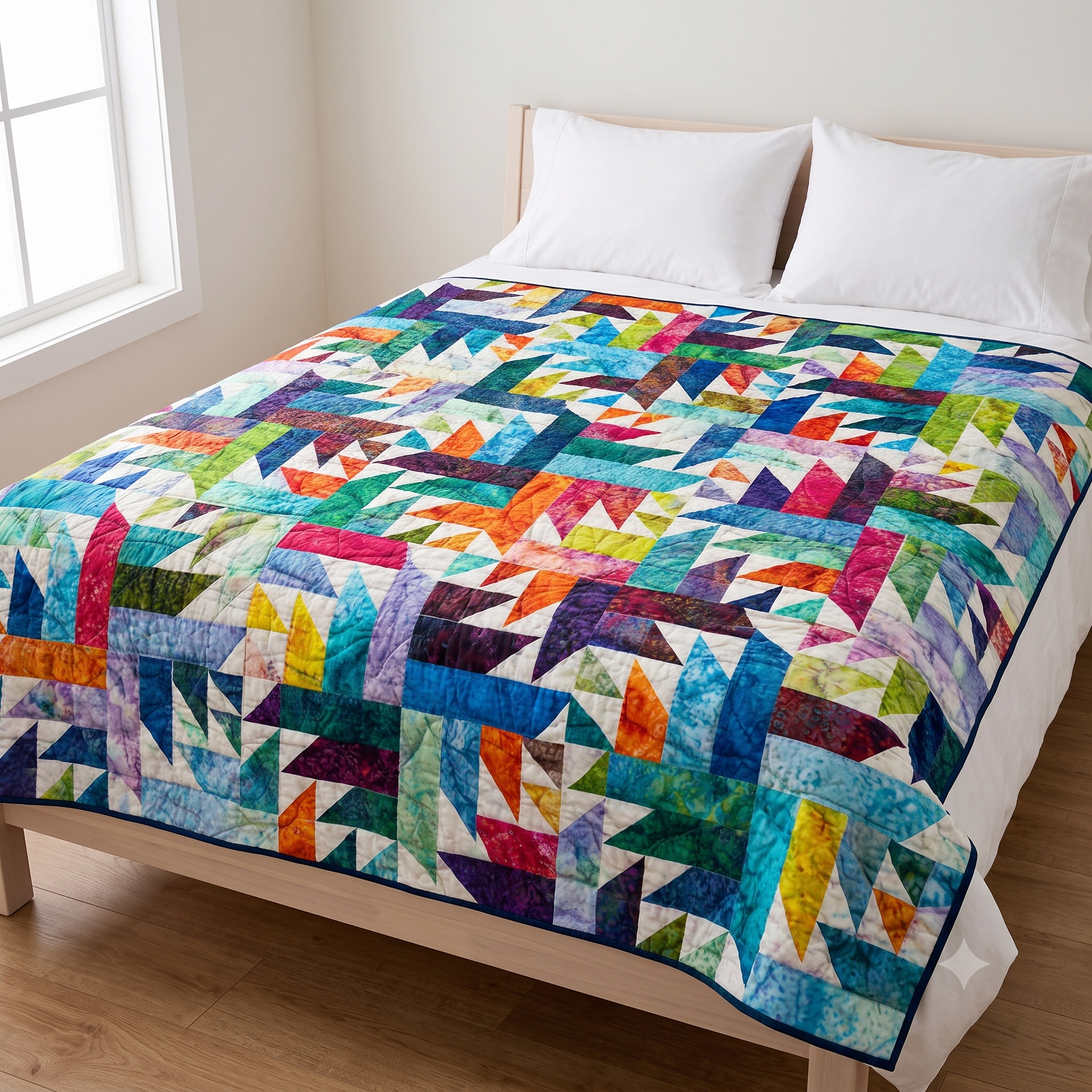 Enchanted Garden Quilt Pattern PDF | Modern Batik Quilt | Throw to King | Instant Download