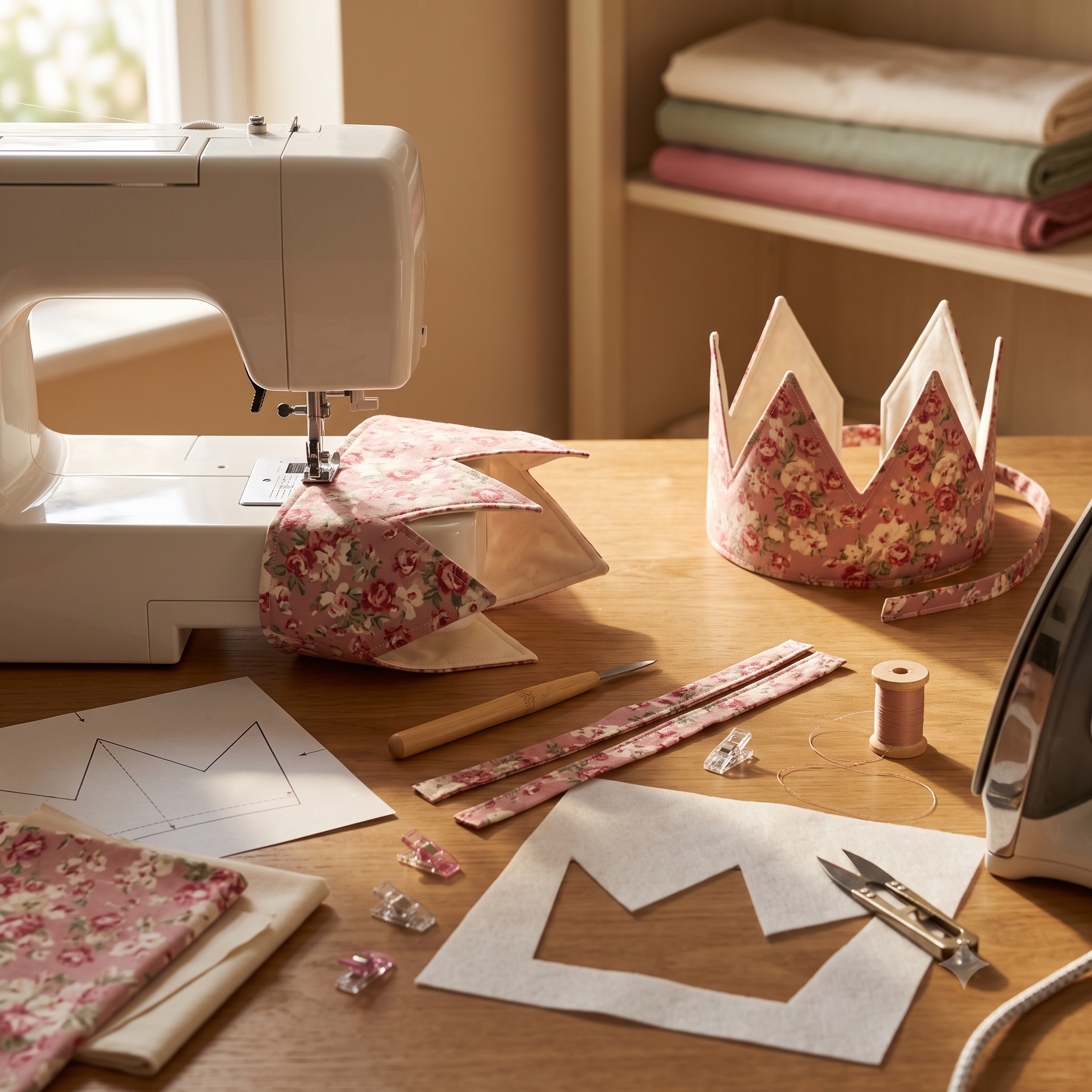 Fabric Crown Sewing Pattern PDF | Reversible Kids Birthday Crown | Beginner Sewing Project | Dress Up Crown Tutorial | Instant Download