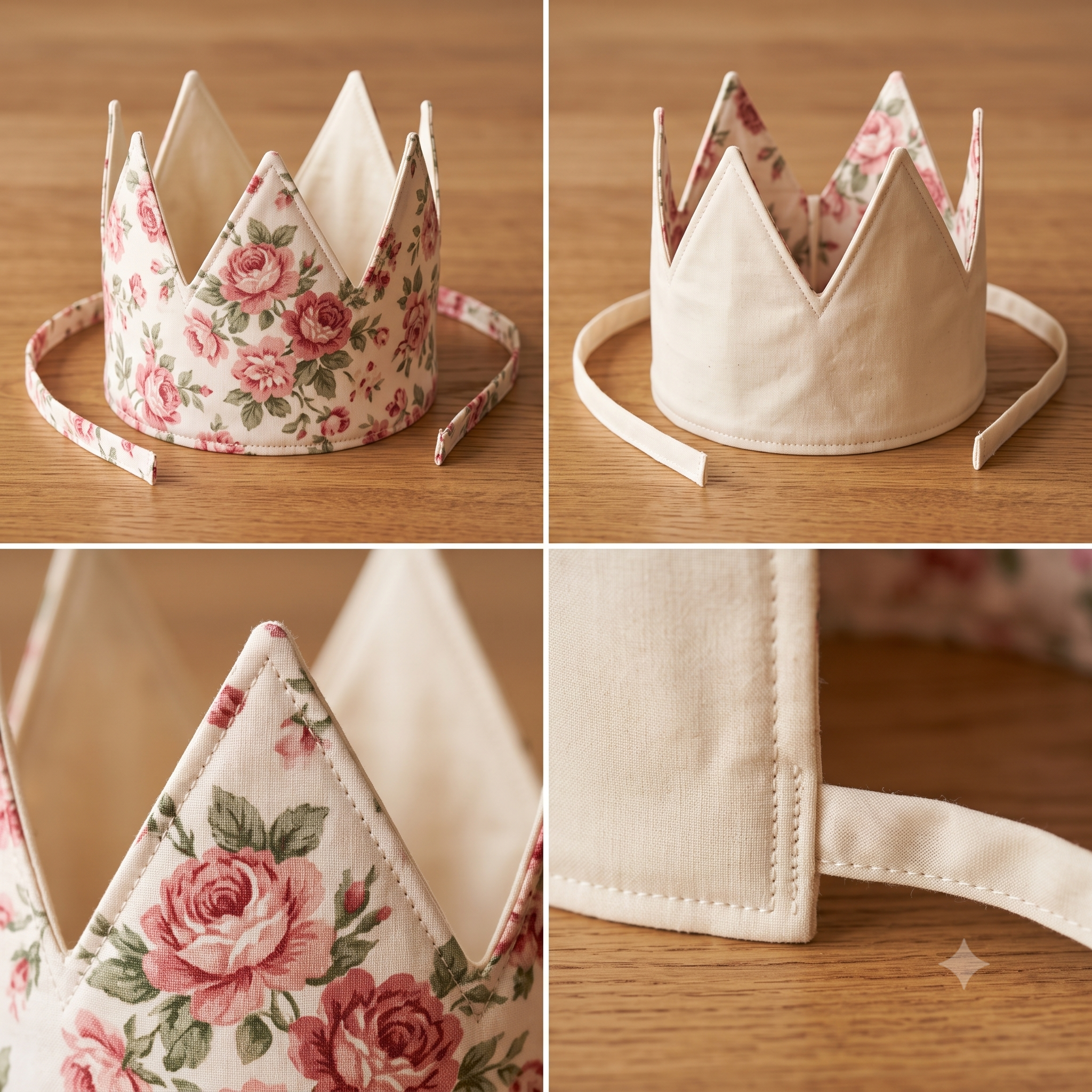 Fabric Crown Sewing Pattern PDF | Reversible Kids Birthday Crown | Beginner Sewing Project | Dress Up Crown Tutorial | Instant Download