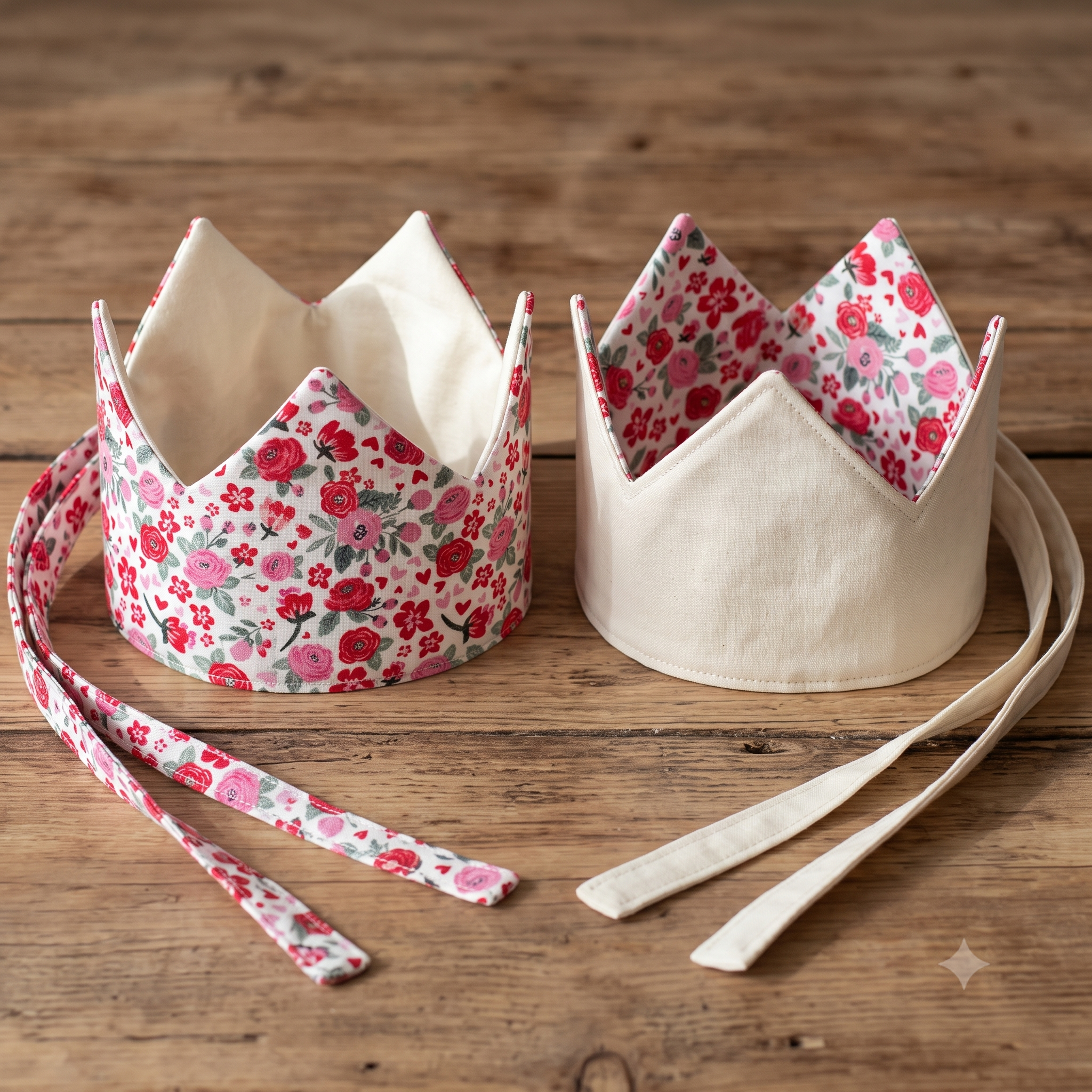 Fabric Crown Sewing Pattern PDF | Reversible Kids Birthday Crown | Beginner Sewing Project | Dress Up Crown Tutorial | Instant Download