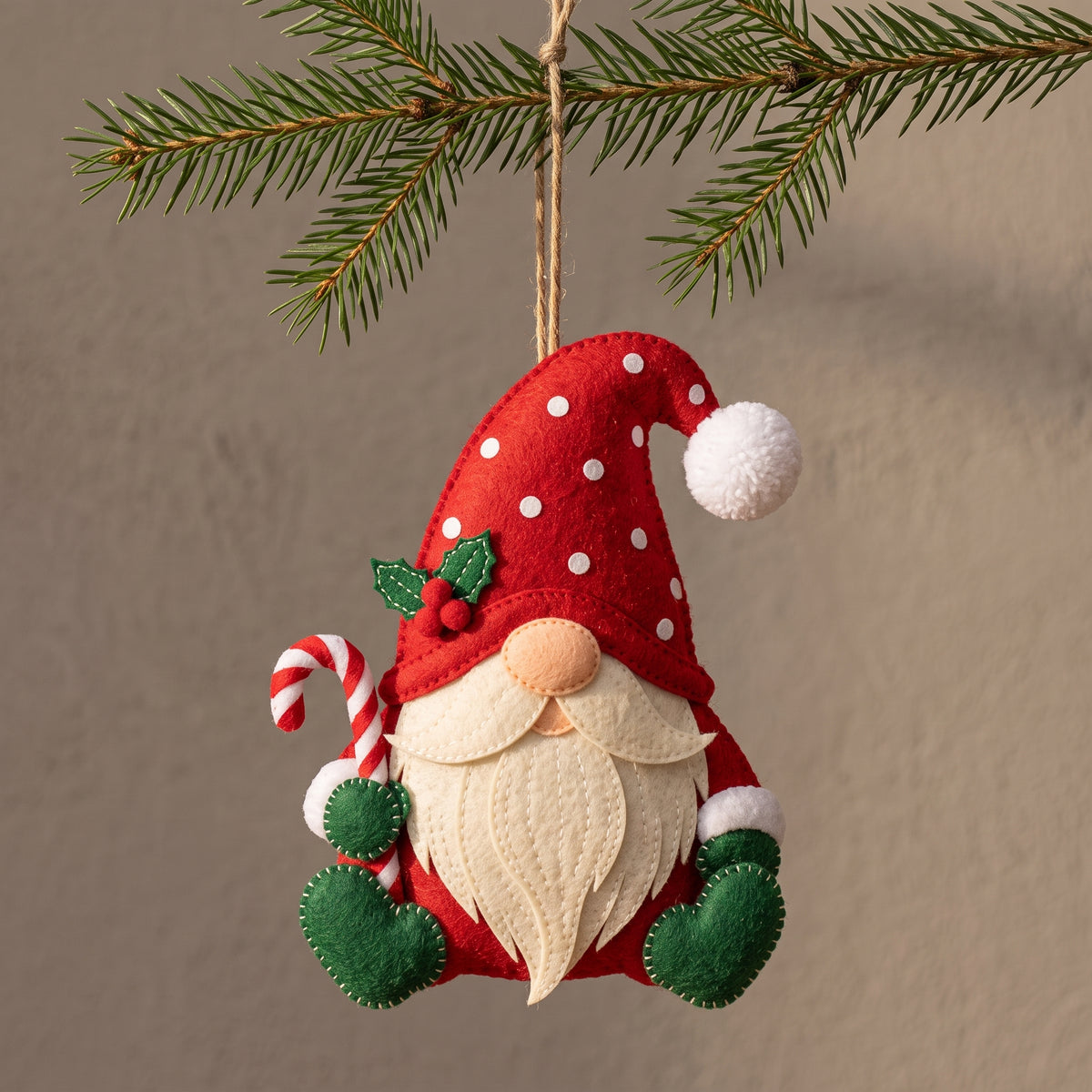 Felt Gnome Christmas Ornament PDF Sewing Pattern | Hand Sewn Tree Decoration, Beginner Friendly