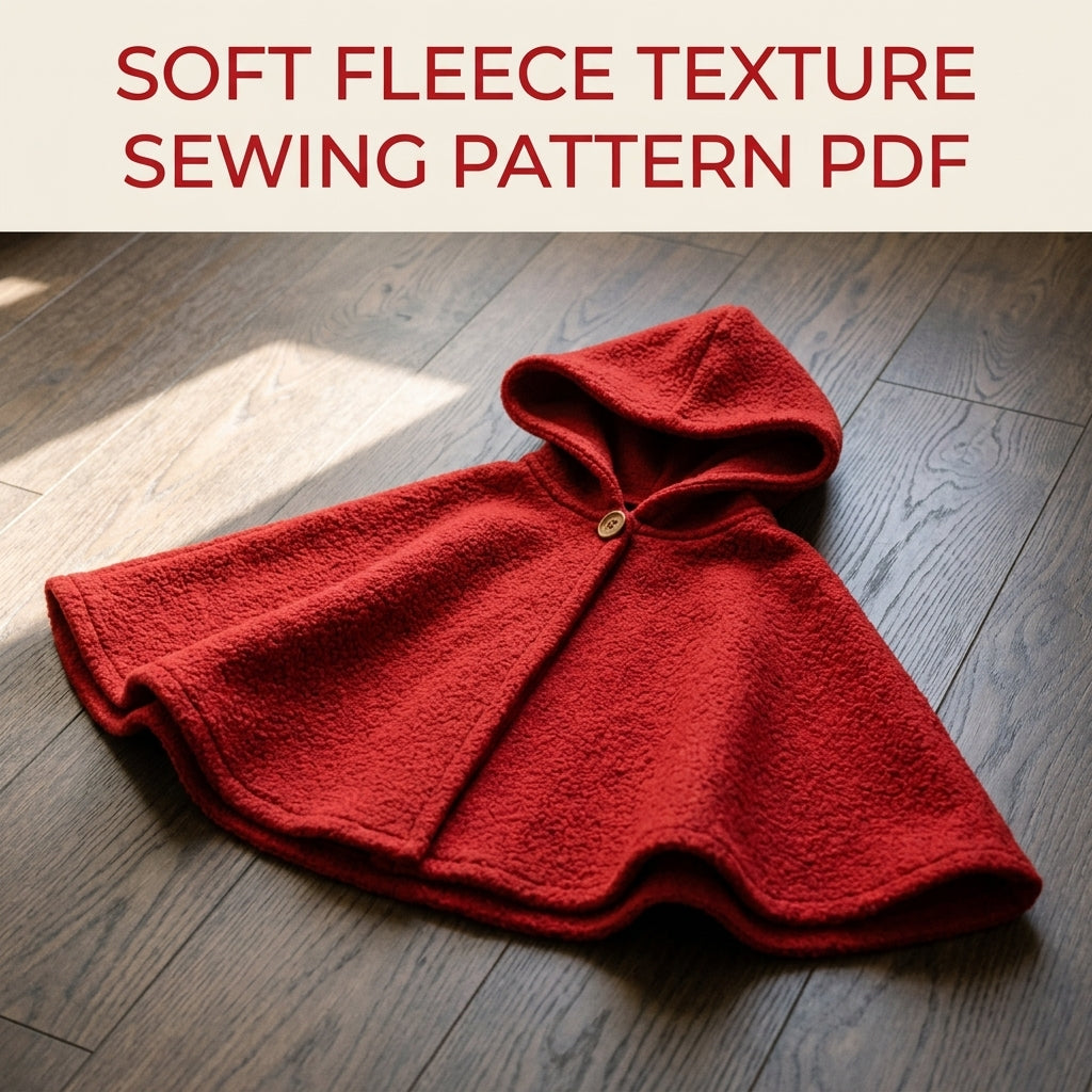 Kids Red Hooded Cape Sewing Pattern PDF – Easy Circle Cape