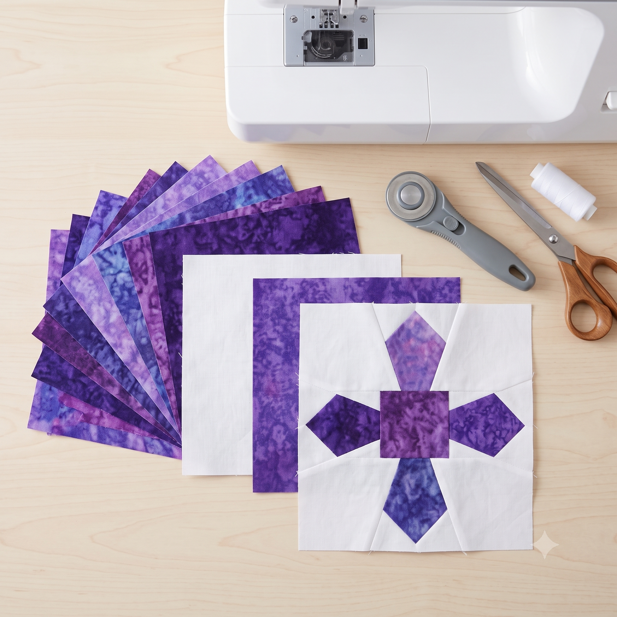 Flower Quilt Pattern PDF | Layer Cake Quilt with Lace Style Border | 60 x 80 inch Throw | Intermediate Quilting Pattern | Instant Download