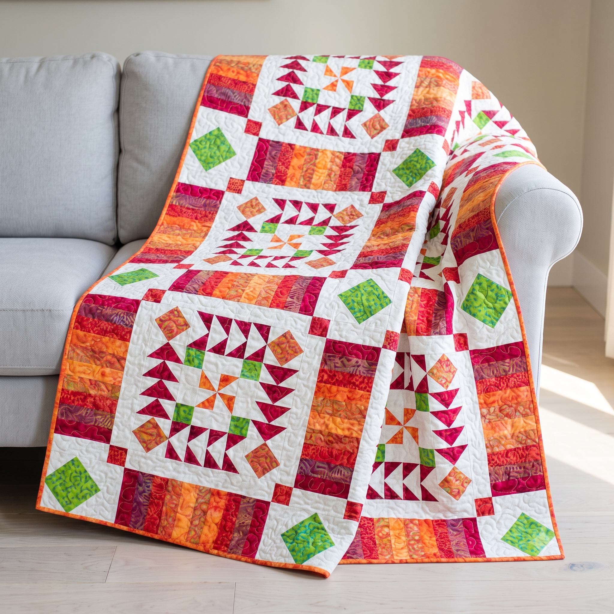 Flying Geese Medallion Quilt — Two-Size PDF Quilt Pattern