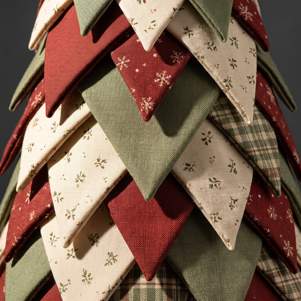 Patchwork Snowman Tree Sewing Pattern PDF | Folded Fabric Christmas Tree with Snowman Head | 45 cm / 17.7 in | Full Size Templates