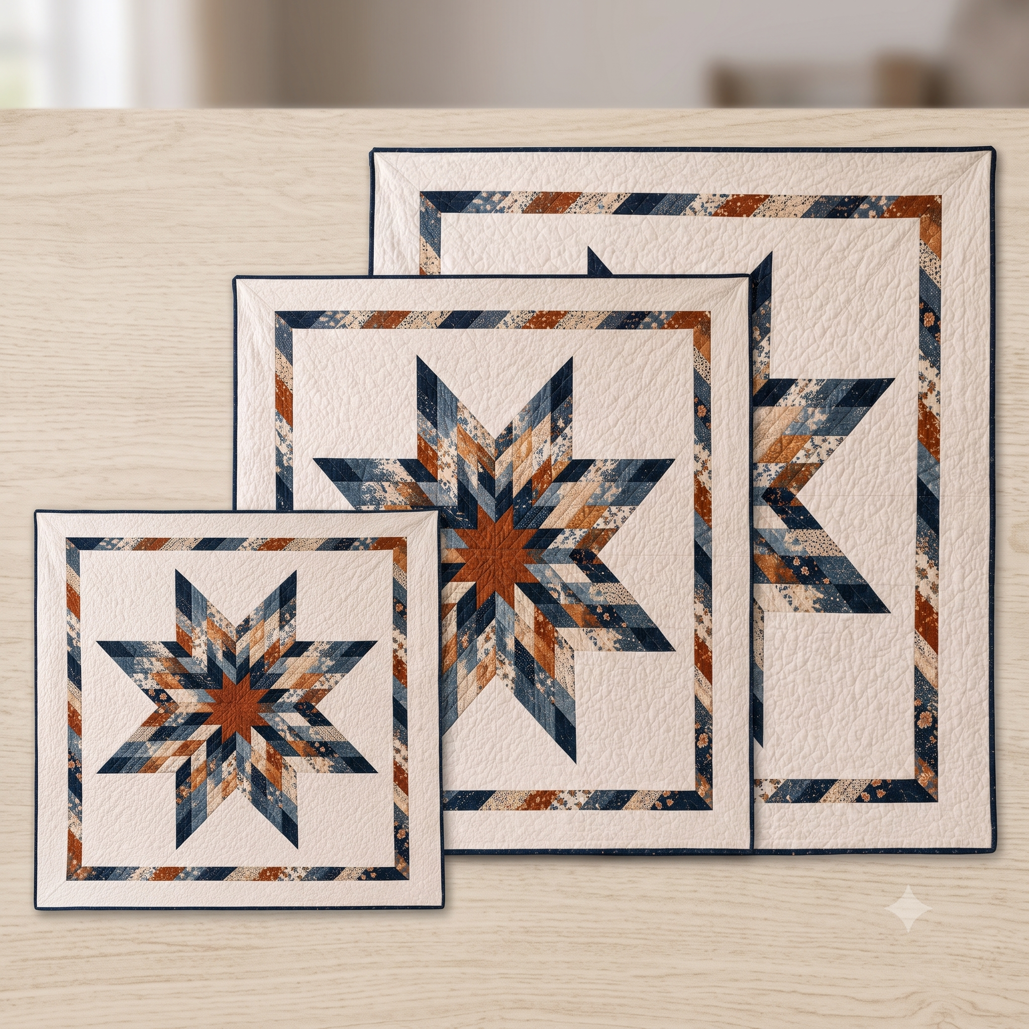 Midnight Compass Quilt Pattern PDF | Modern Lone Star Quilt | Strip Pieced, No Y-Seams | Crib, Throw & Large Throw | Instant Download