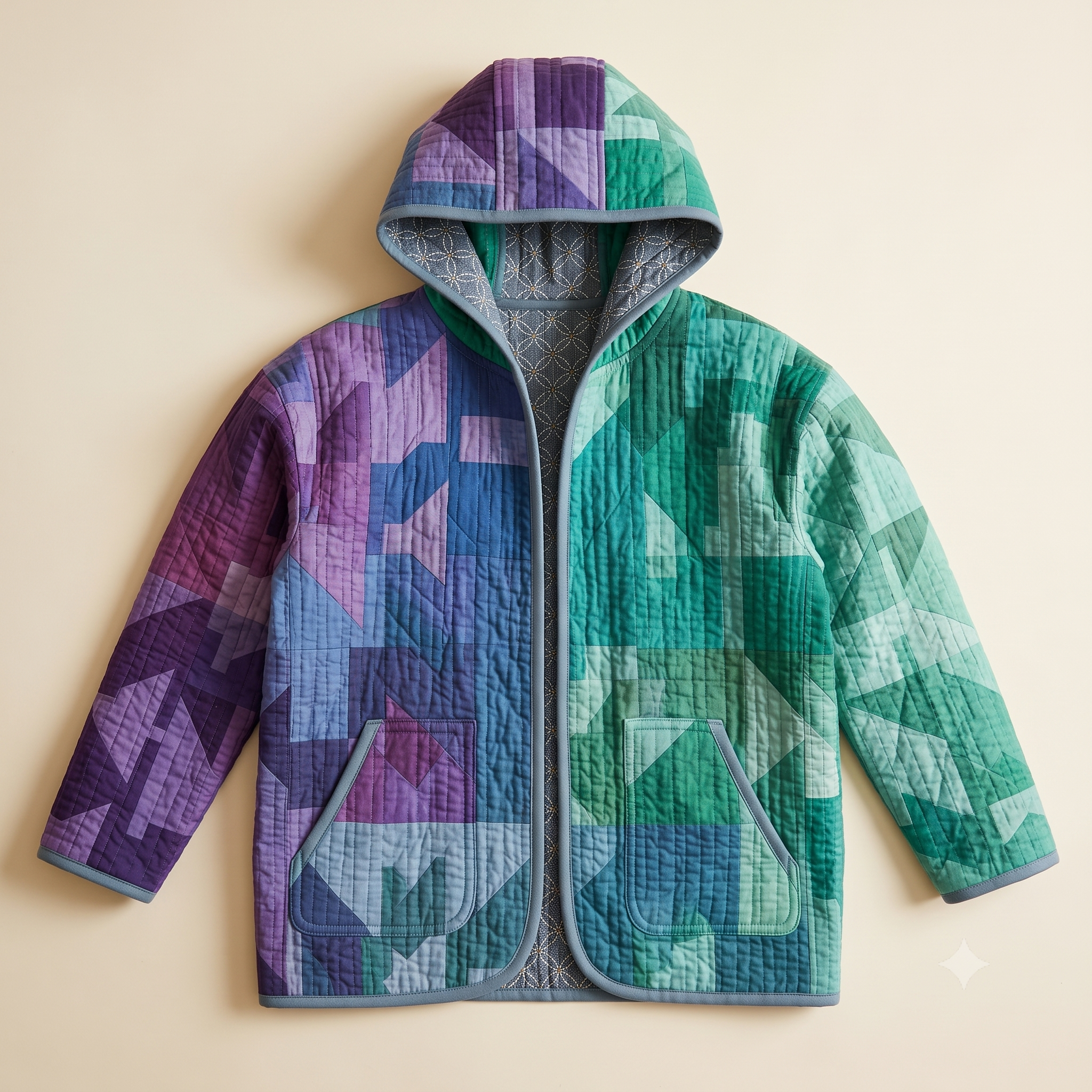 Hooded Quilt Coat Sewing Pattern | Quilted Jacket PDF | Sizes XXS-4XL | A0, A4 & US Letter